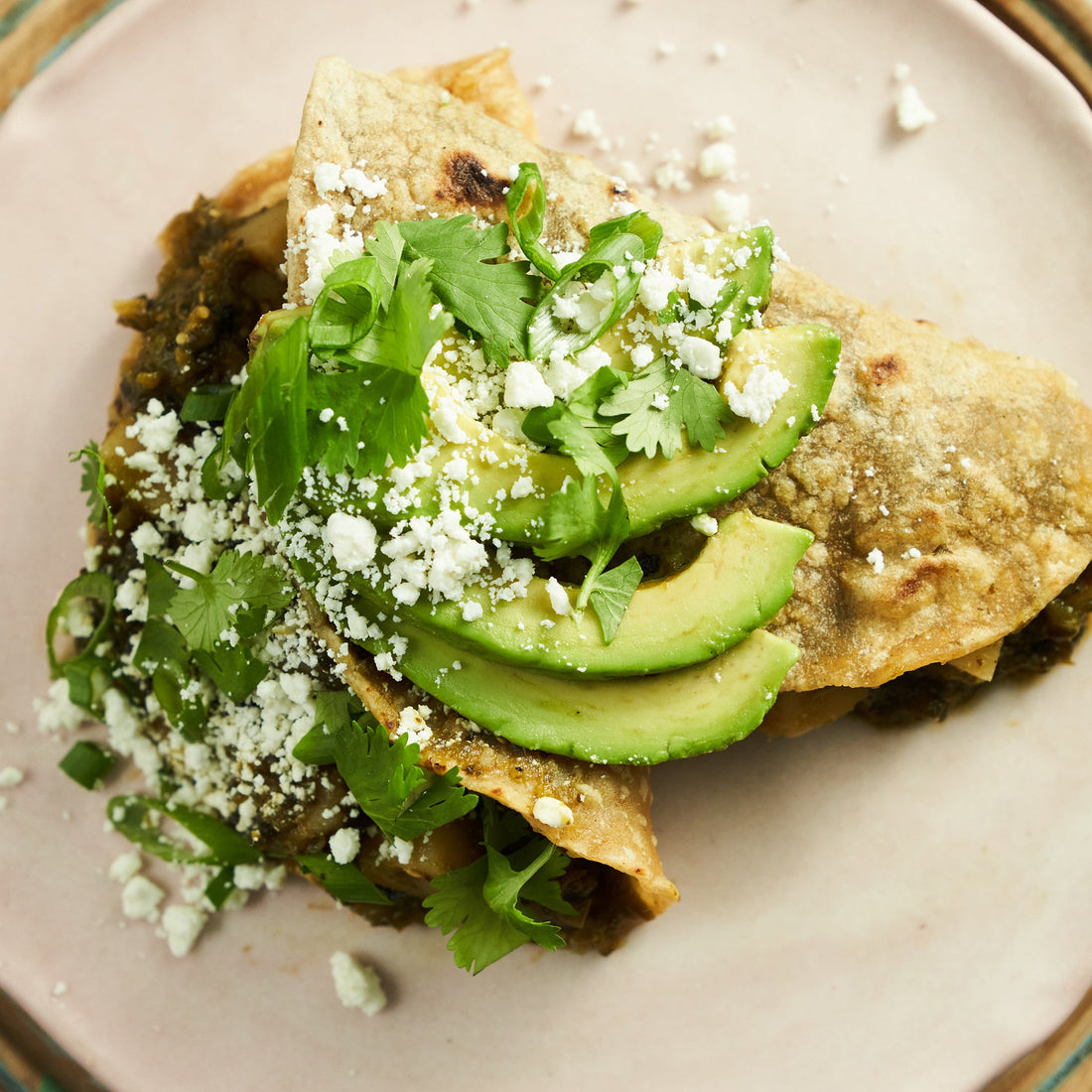 Rick Martinez Green Enchiladas with Potatoes and Mushrooms (Enchiladas Verdes con Papas y Hongos)