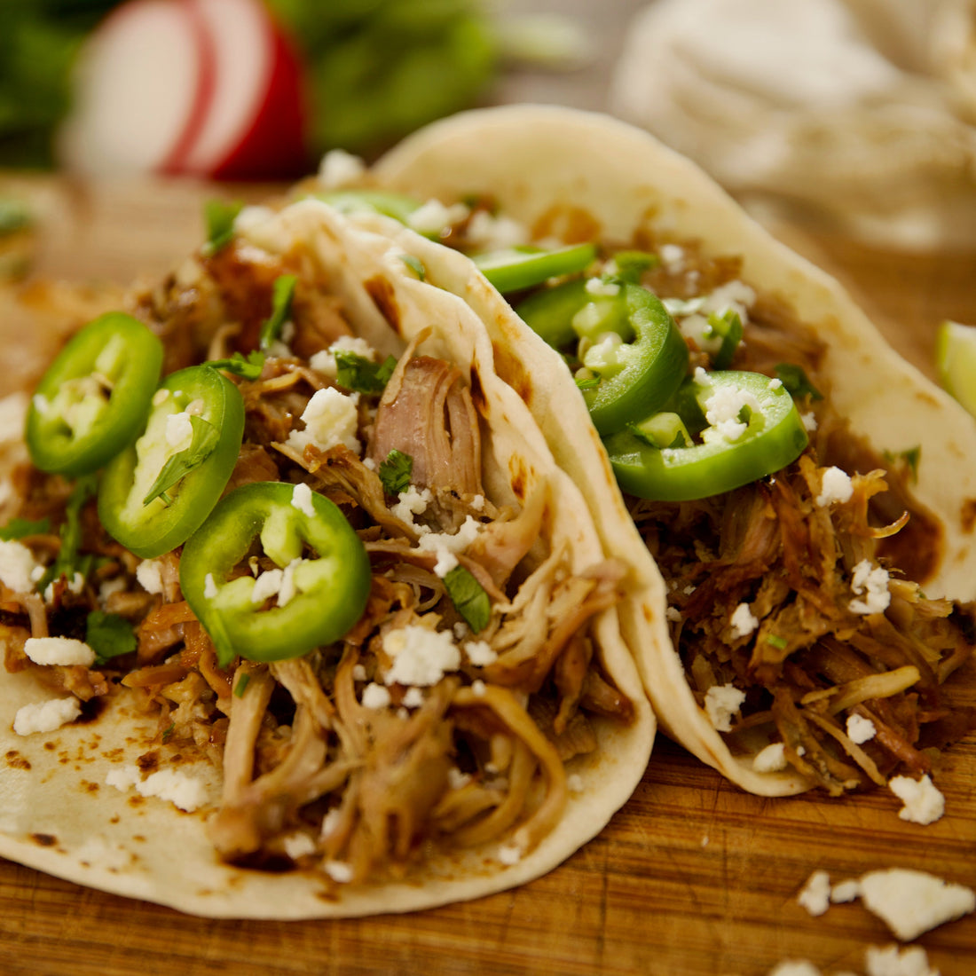Elizabeth Poett's Slow Cooked Carnitas with Homemade Flour Tortillas