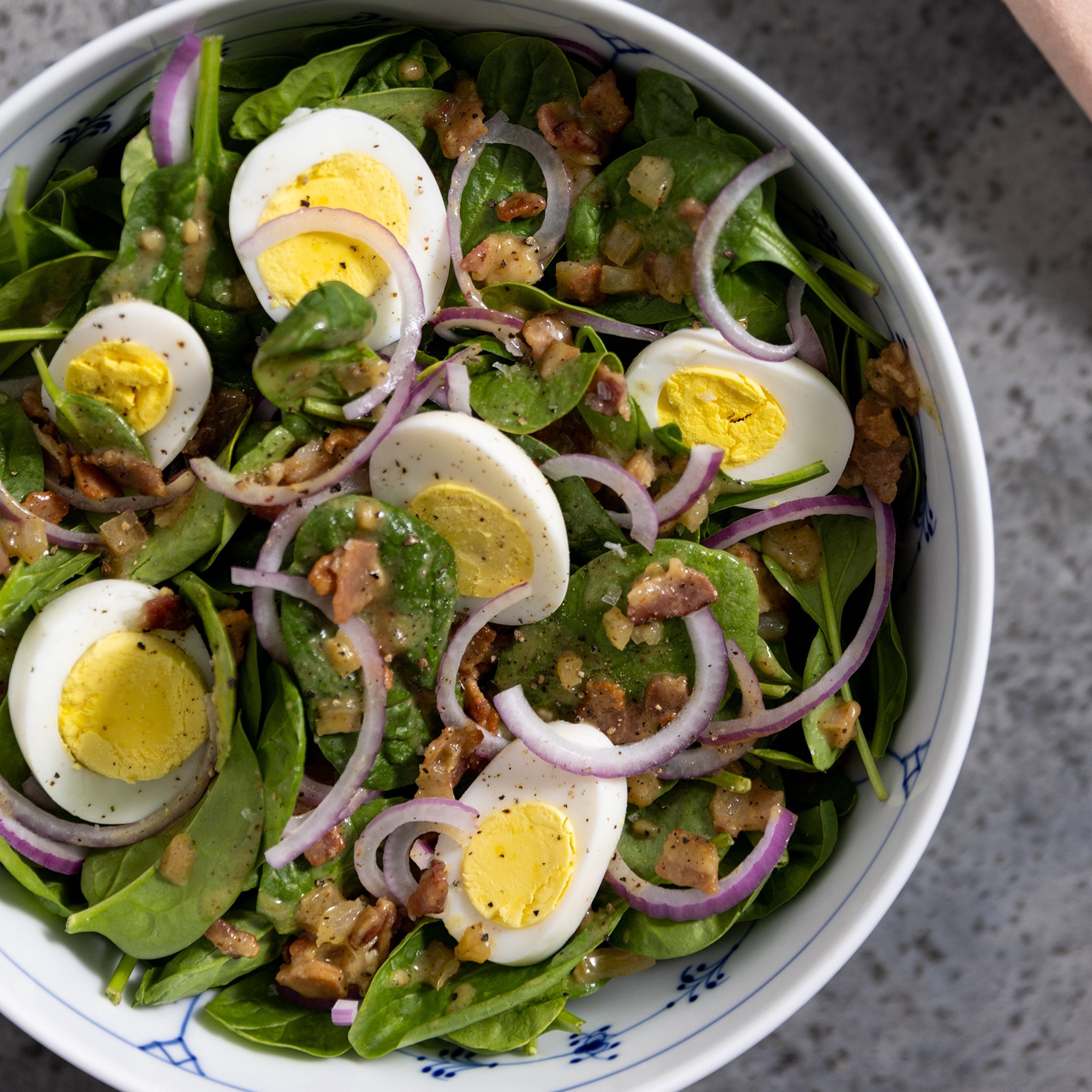 Spinach Salad with Warm Bacon Vinaigrette Recipe  Magnolia