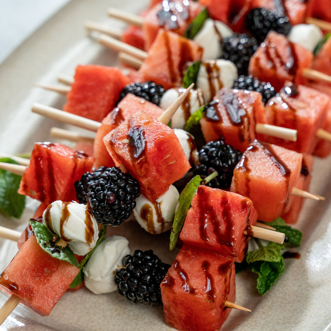 Joanna Gaines' Watermelon Blackberry Skewer Bites