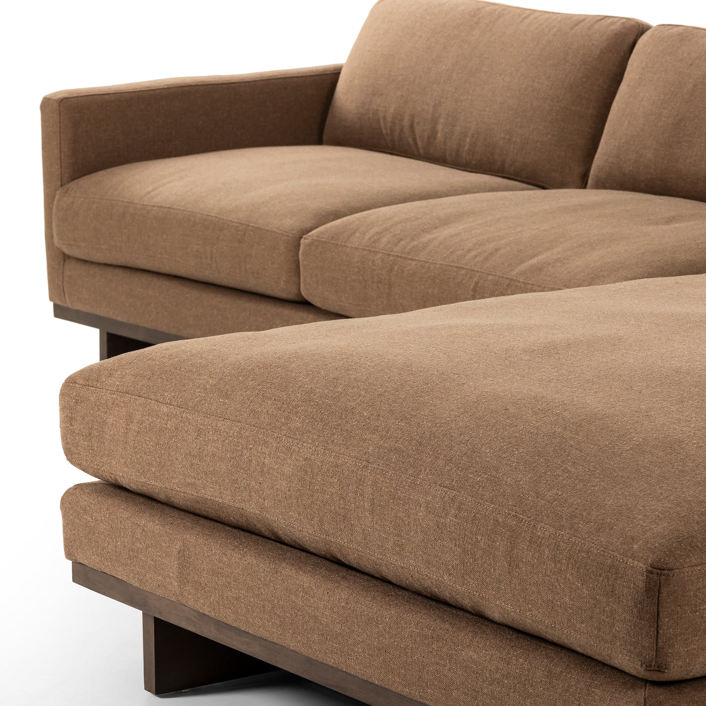 Ford 2 Pc Sectional Right Chaise in Cafe up close