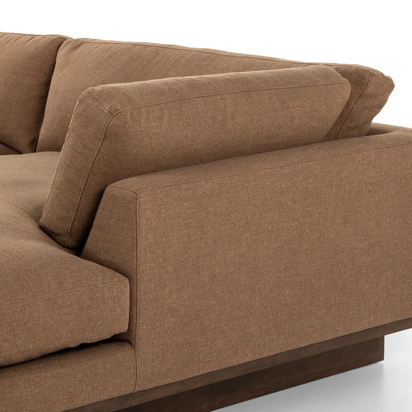 Ford 2 Pc Sectional Right Chaise in Cafe up close