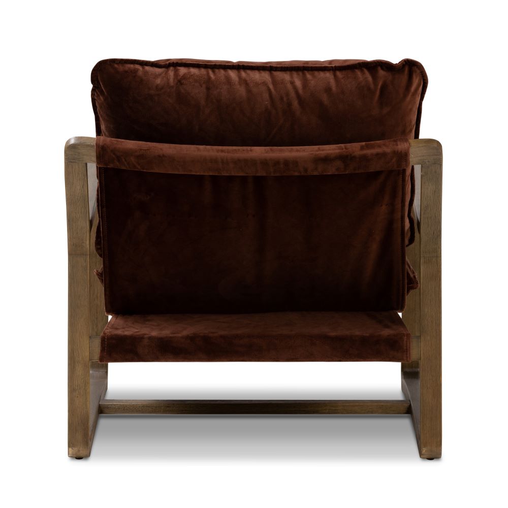 Gerard Chair in auburn velvet back view