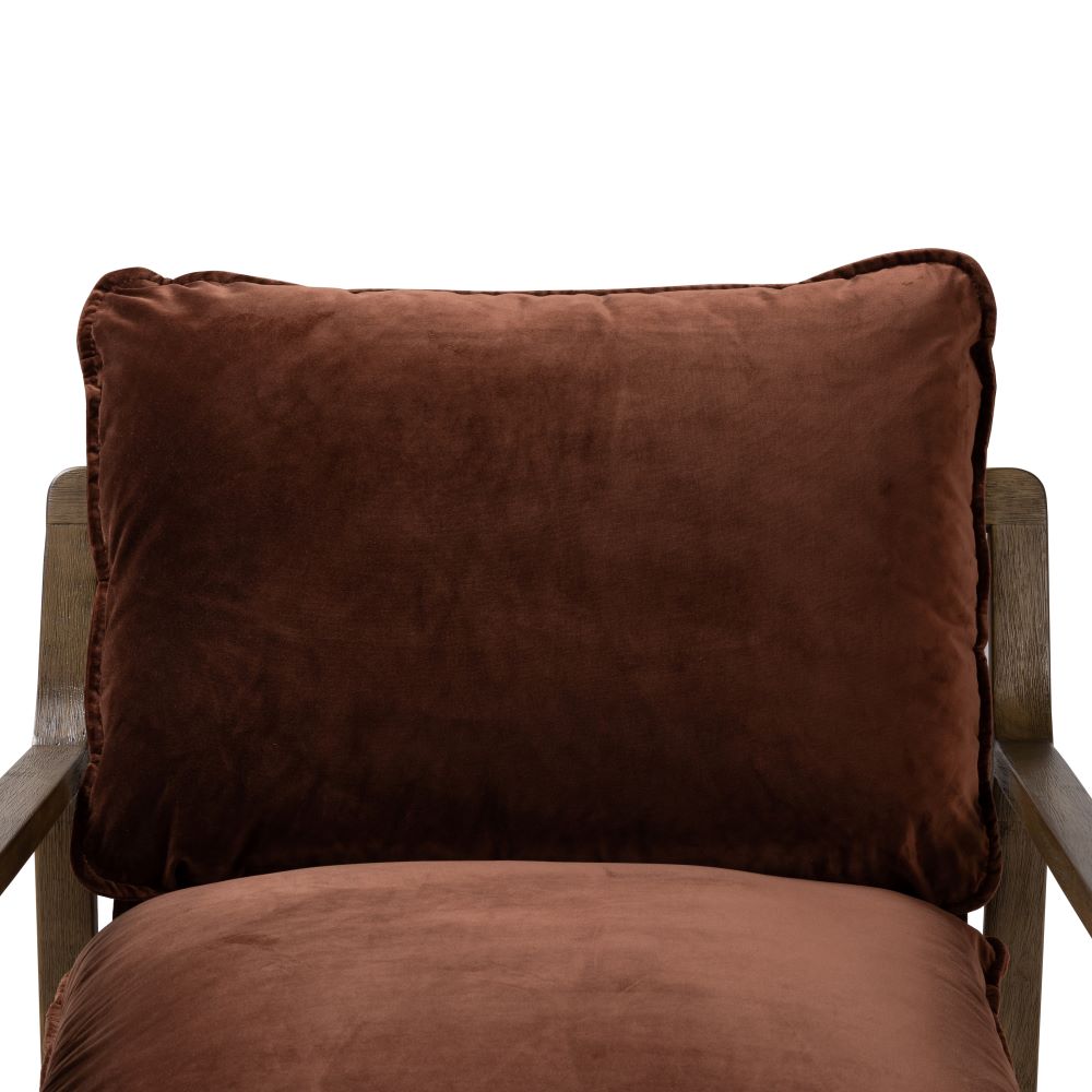 Gerard Chair in auburn velvet front view close up