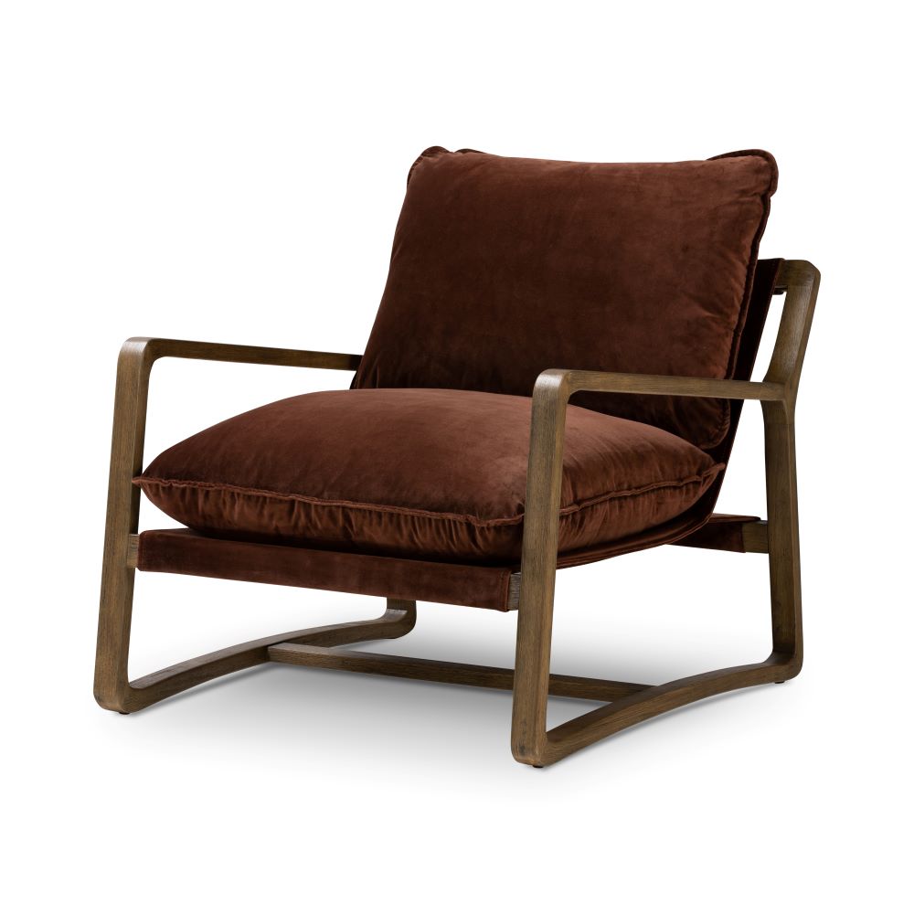Gerard Chair in auburn velvet