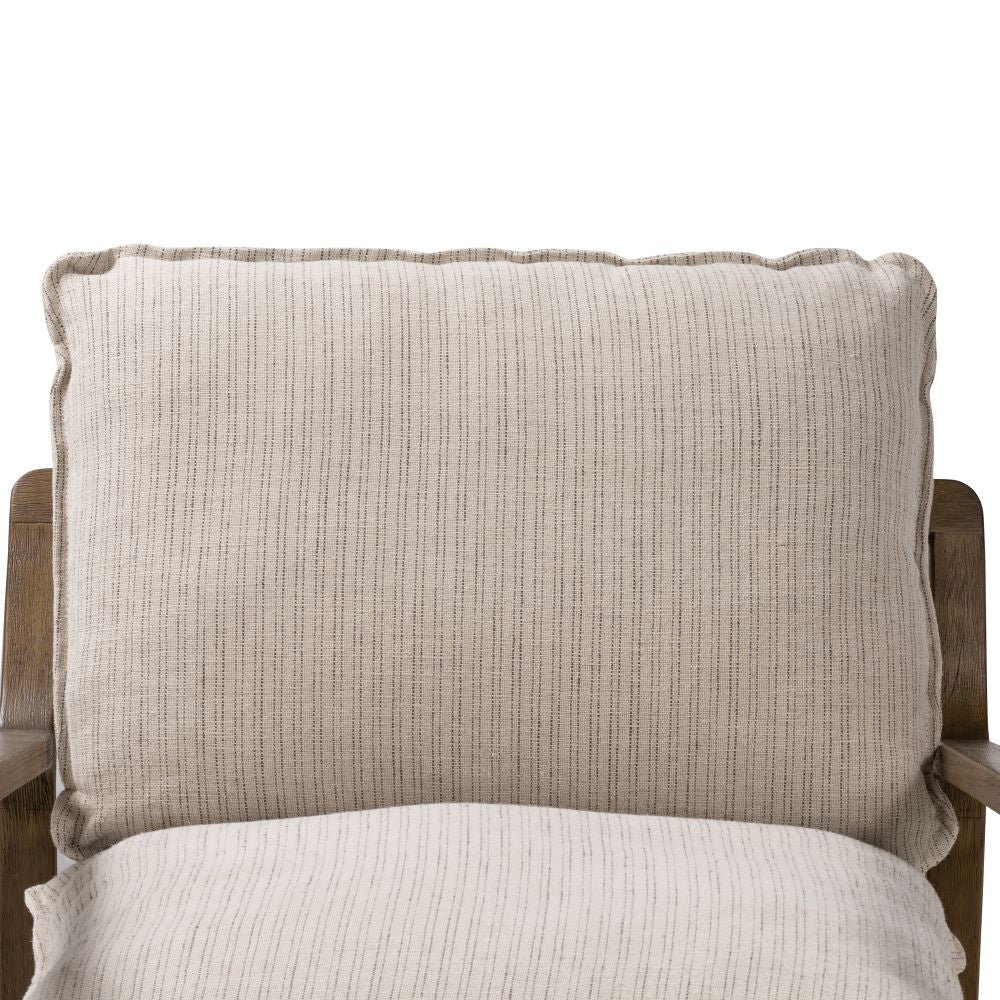 Gerard Chair in vintage stripe close up of back cushion