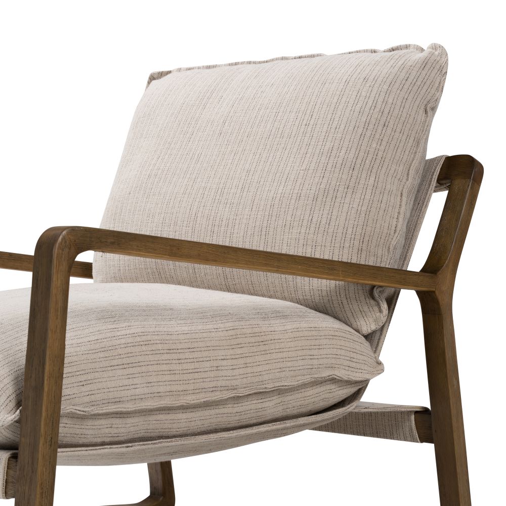 Gerard Chair in vintage stripe close up angled view