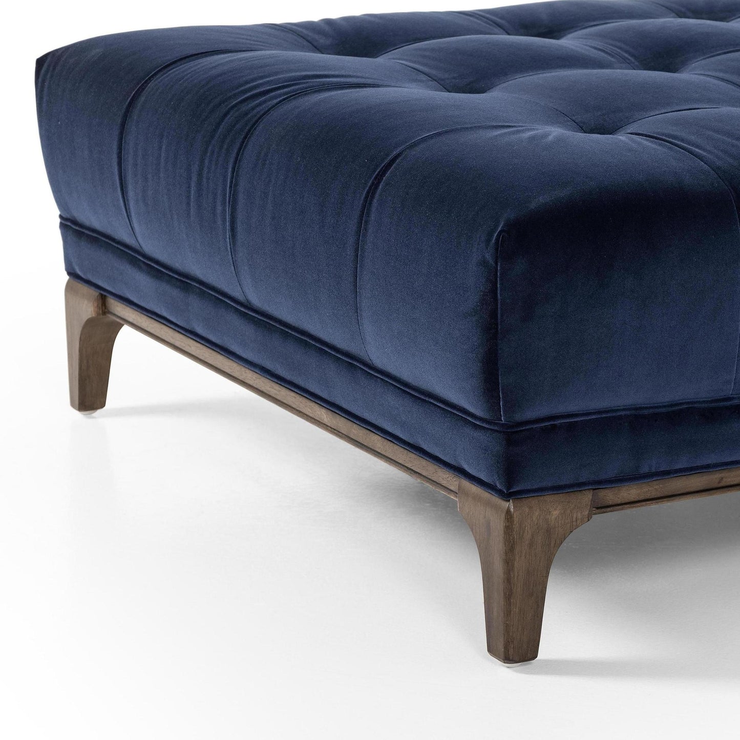 Elsie Chaise in midnight velvet close up of foot of chase