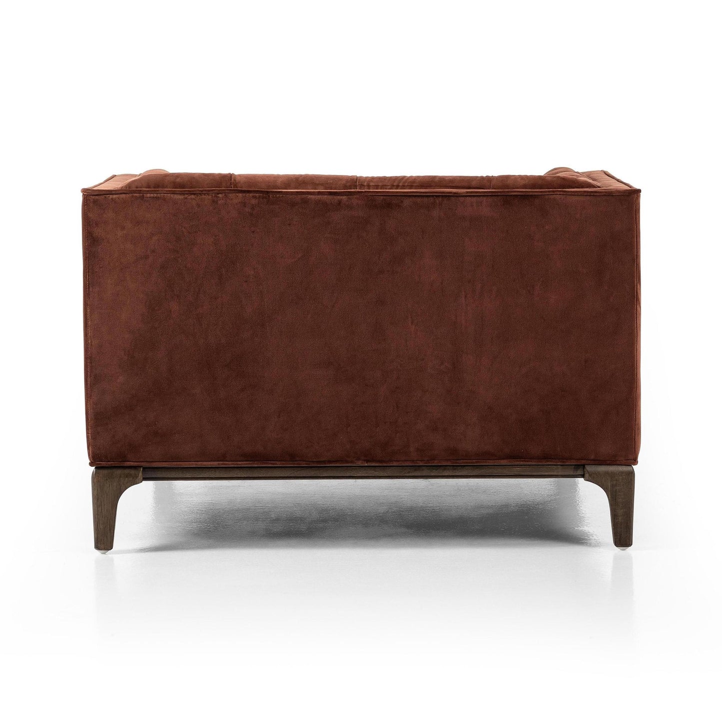 Elsie Chaise in auburn velvet back view