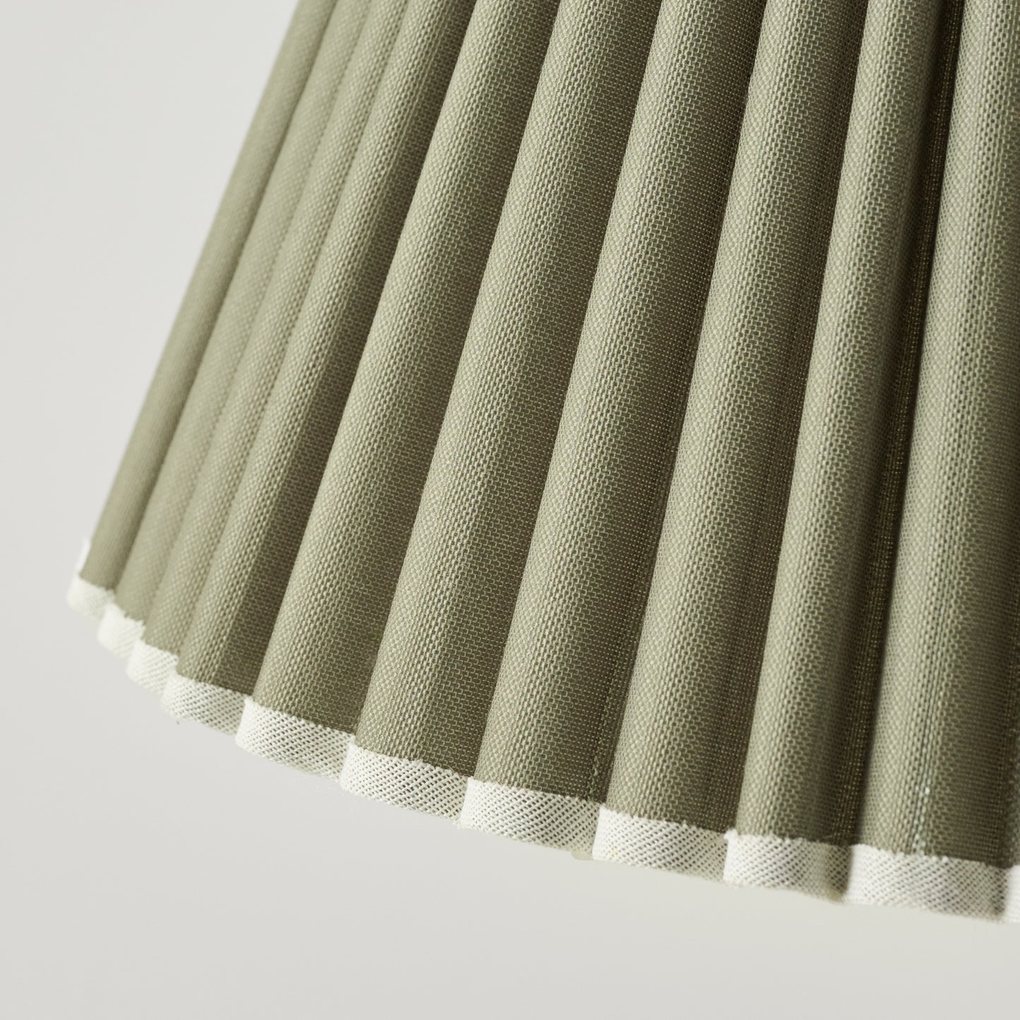Olive Pleat Shade up close