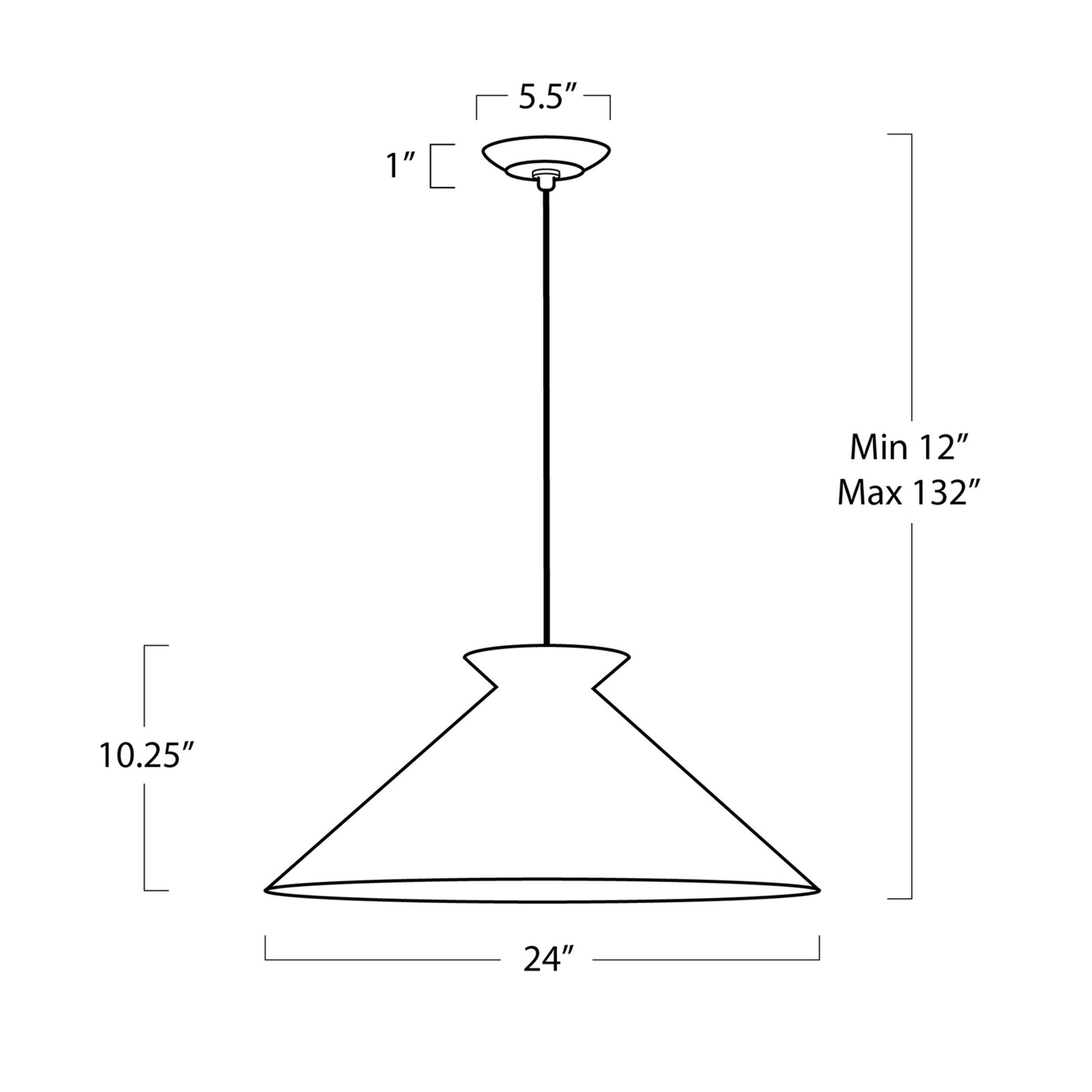 Large Austin Pendant dimensions sketch