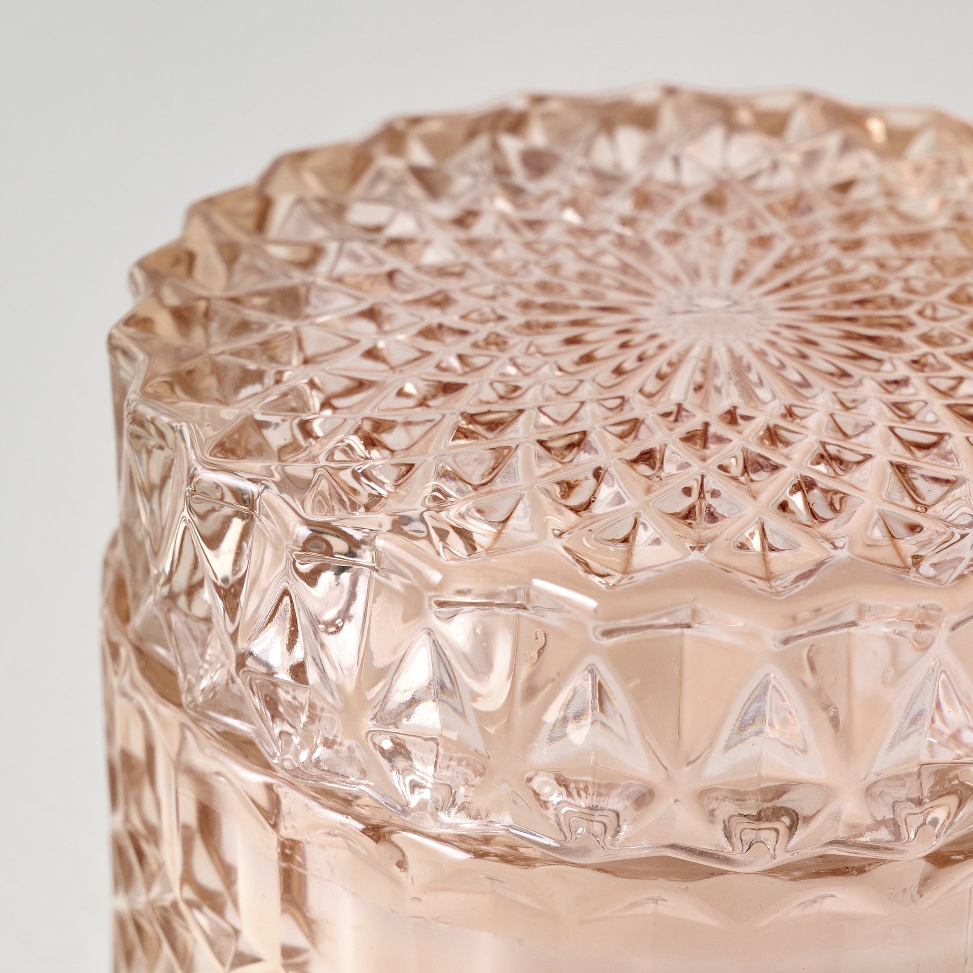 Magnolia Morning Light Glass Candle up close