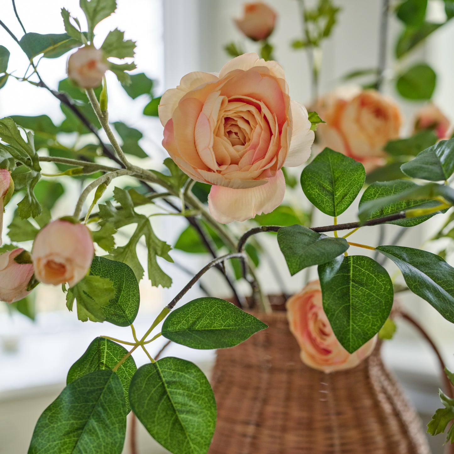 Real Touch Ranunculus Stem up close shown in vase