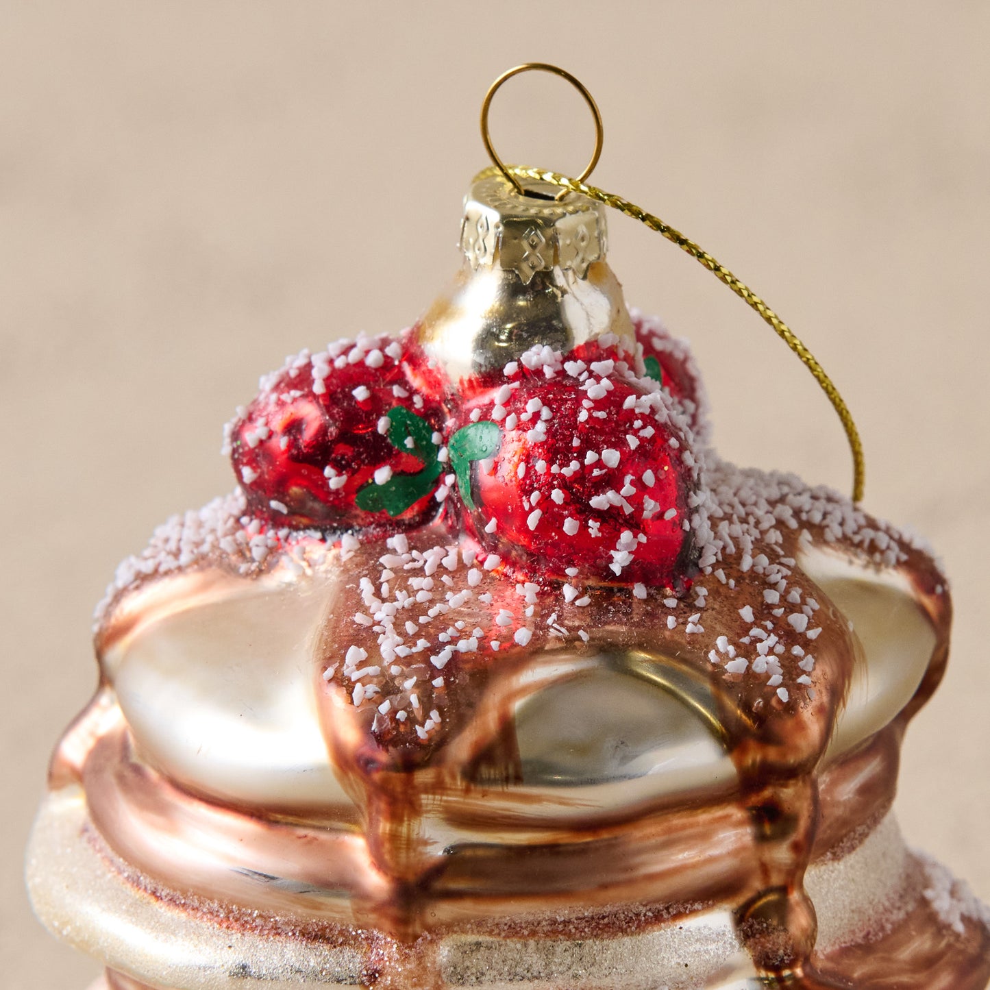 Frosted Pancakes Ornament up close