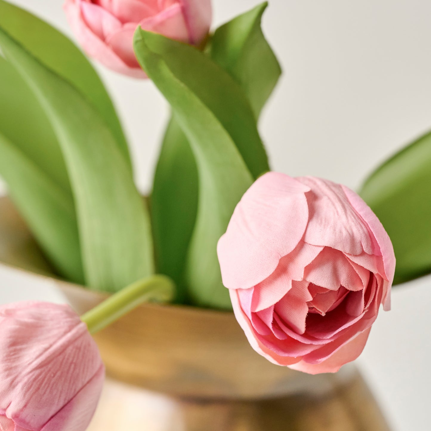 Pink Real Touch Tulip Bundle up close