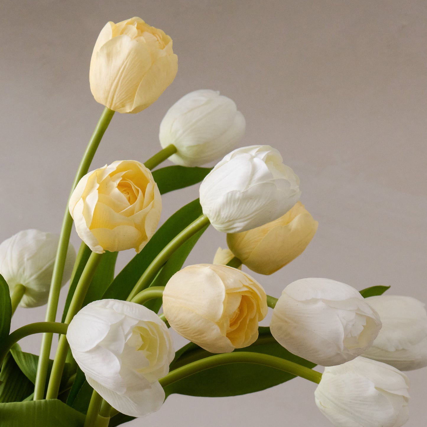 Real Touch Tulip Bundle in white and yellow