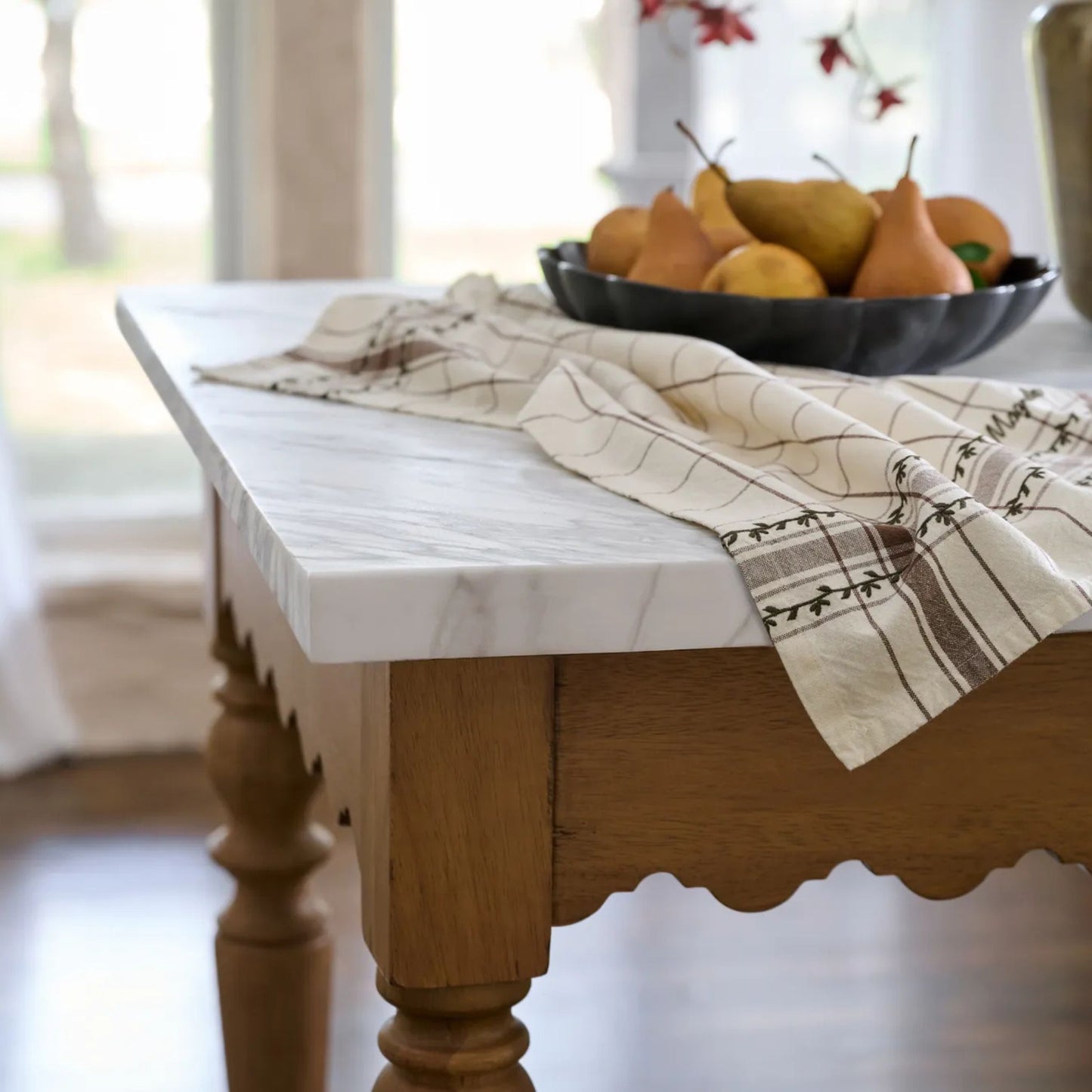 Sadie Scalloped Kitchen Island up close