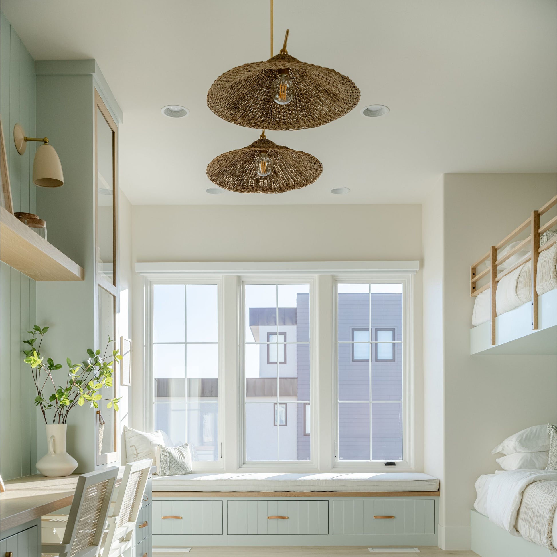 Calder Linear Chandelier shown in bright room