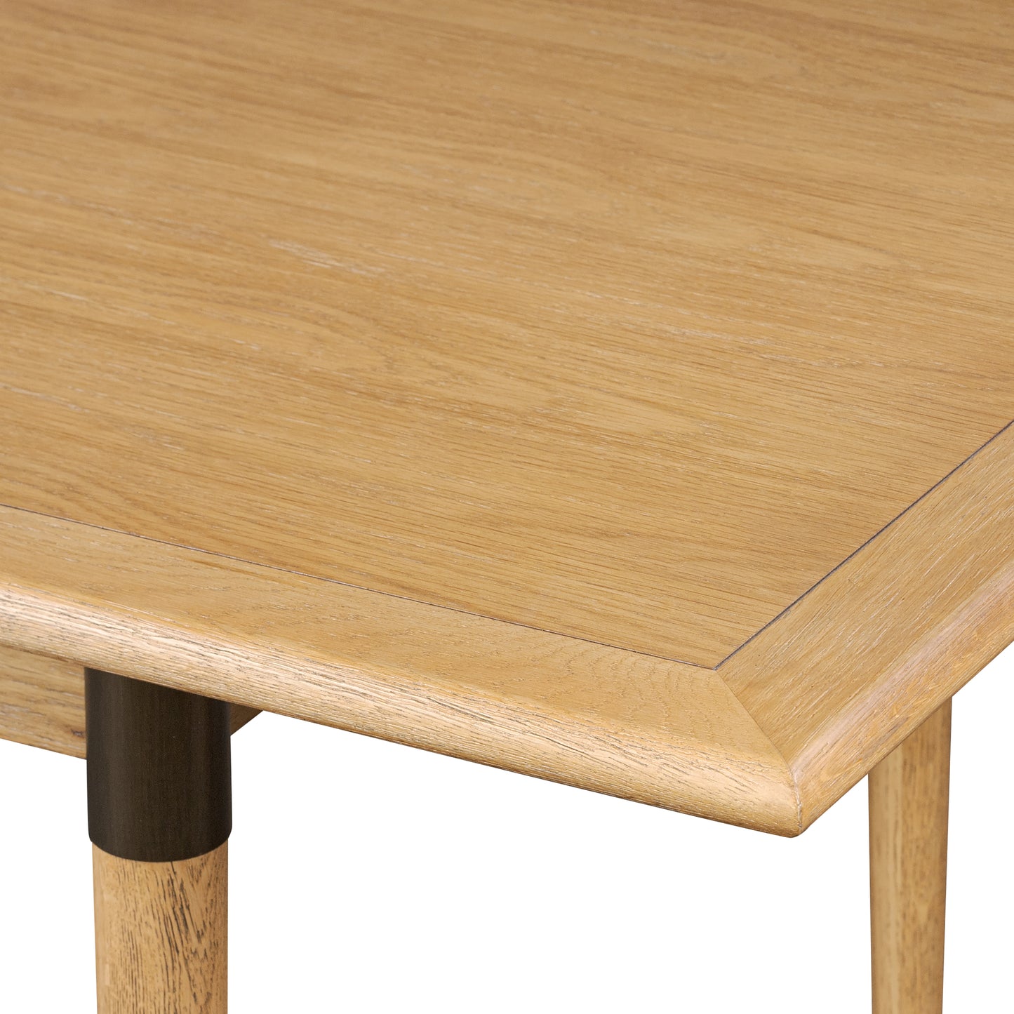Piper Extension Dining Table in Fawn Oak corner up close