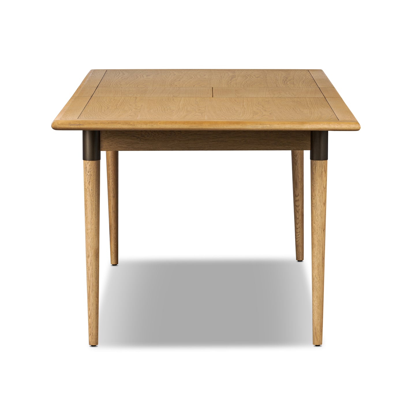 Piper Extension Dining Table in Fawn Oak end view