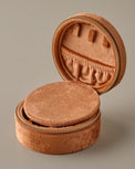 Velvet Copper Jewelry Travel Case unzipped open