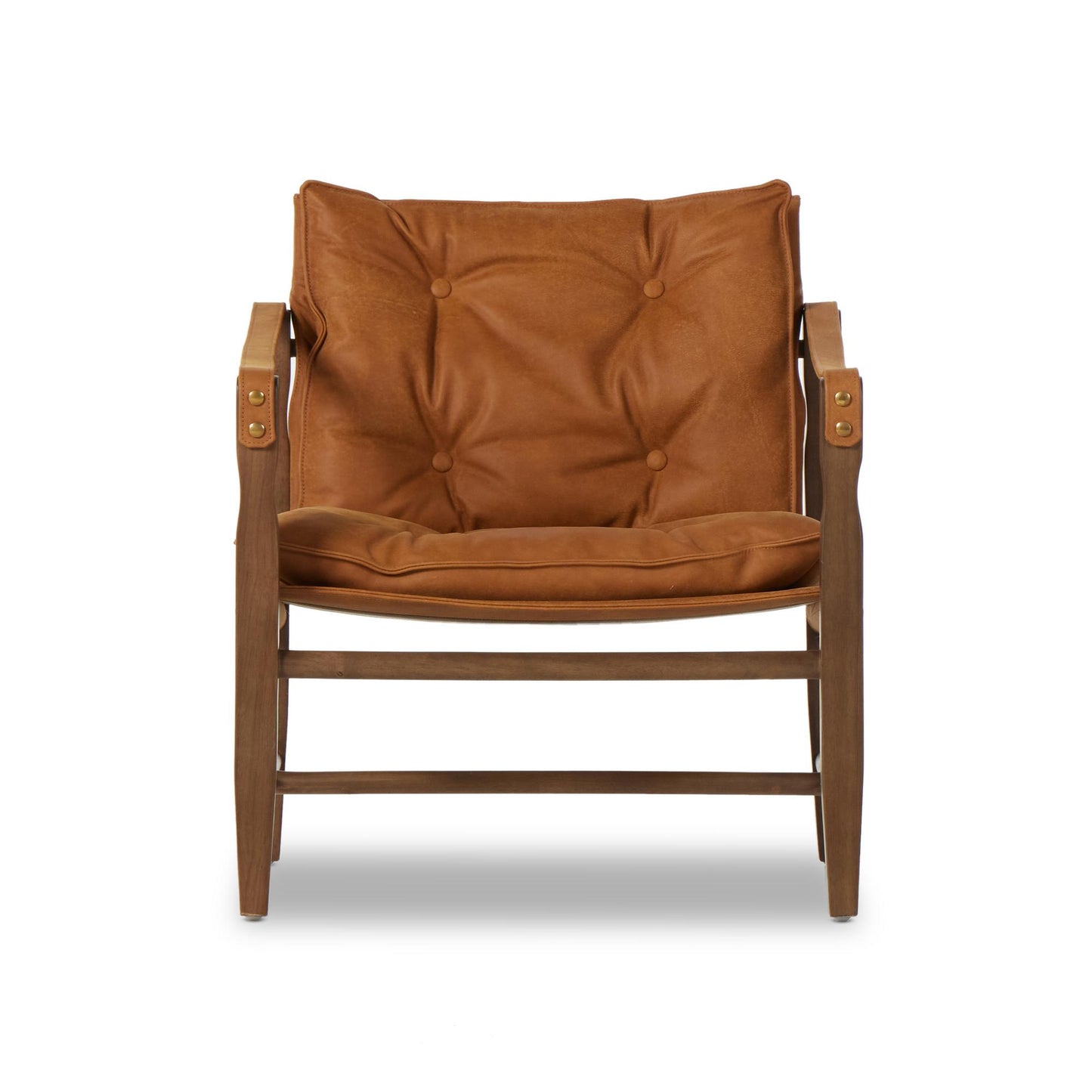 Flynn Chair heirloom butterscotch leather front view
