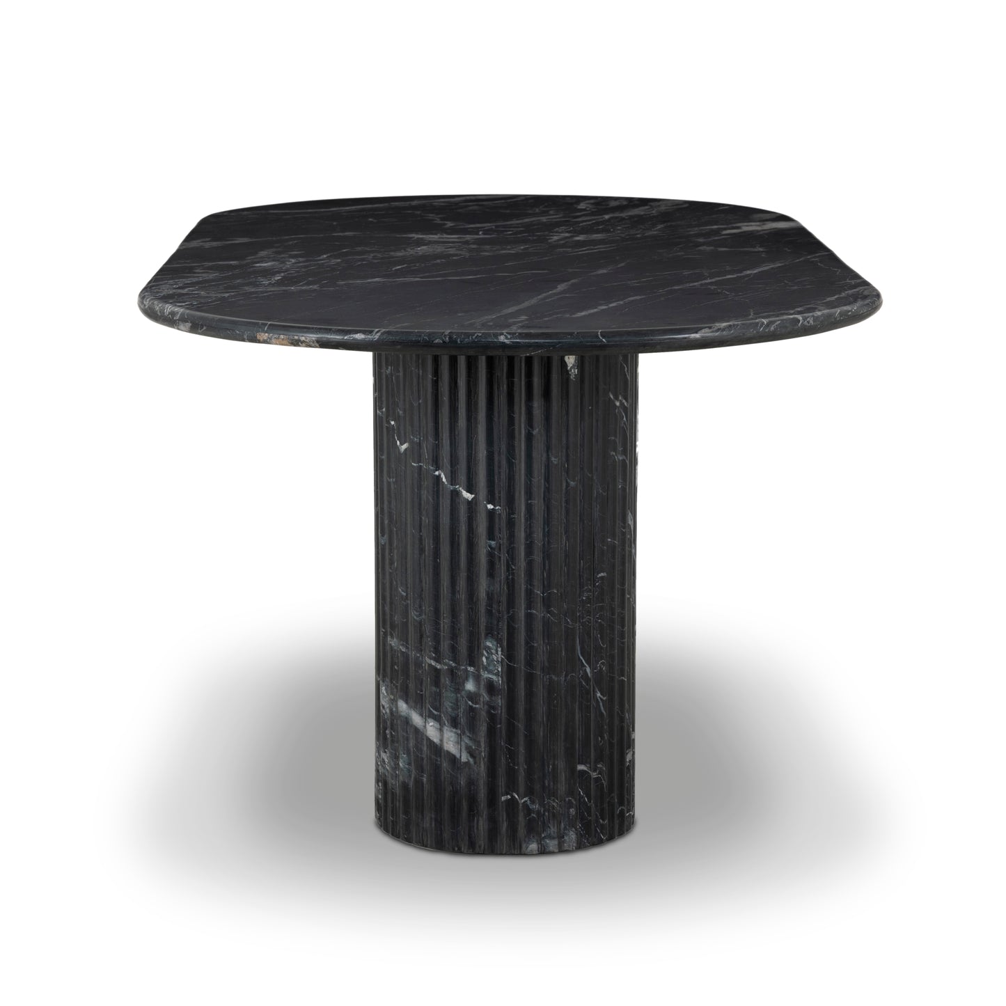 Deco Dining Table - Black Marble end view