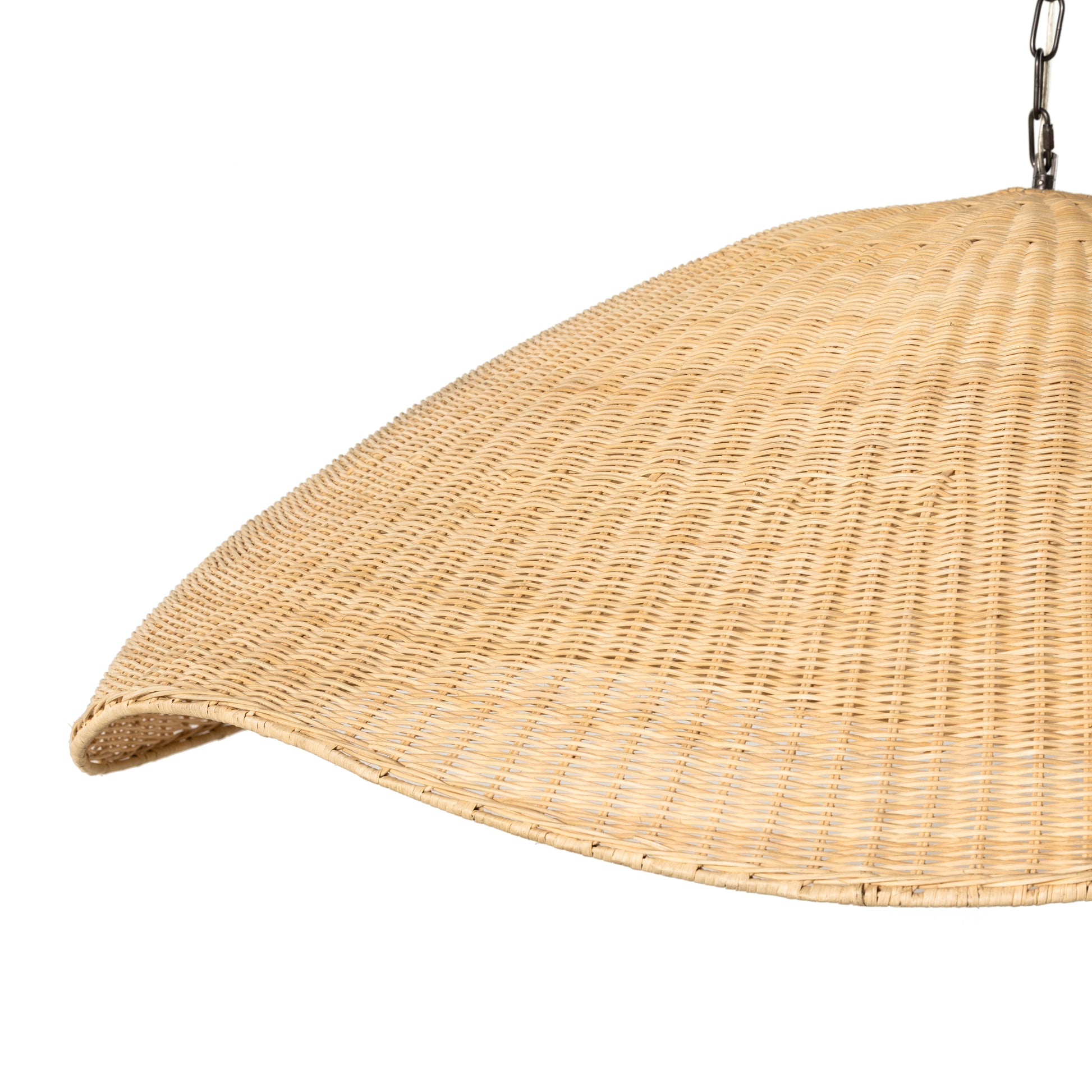 Hazel Rattan Pendant up close