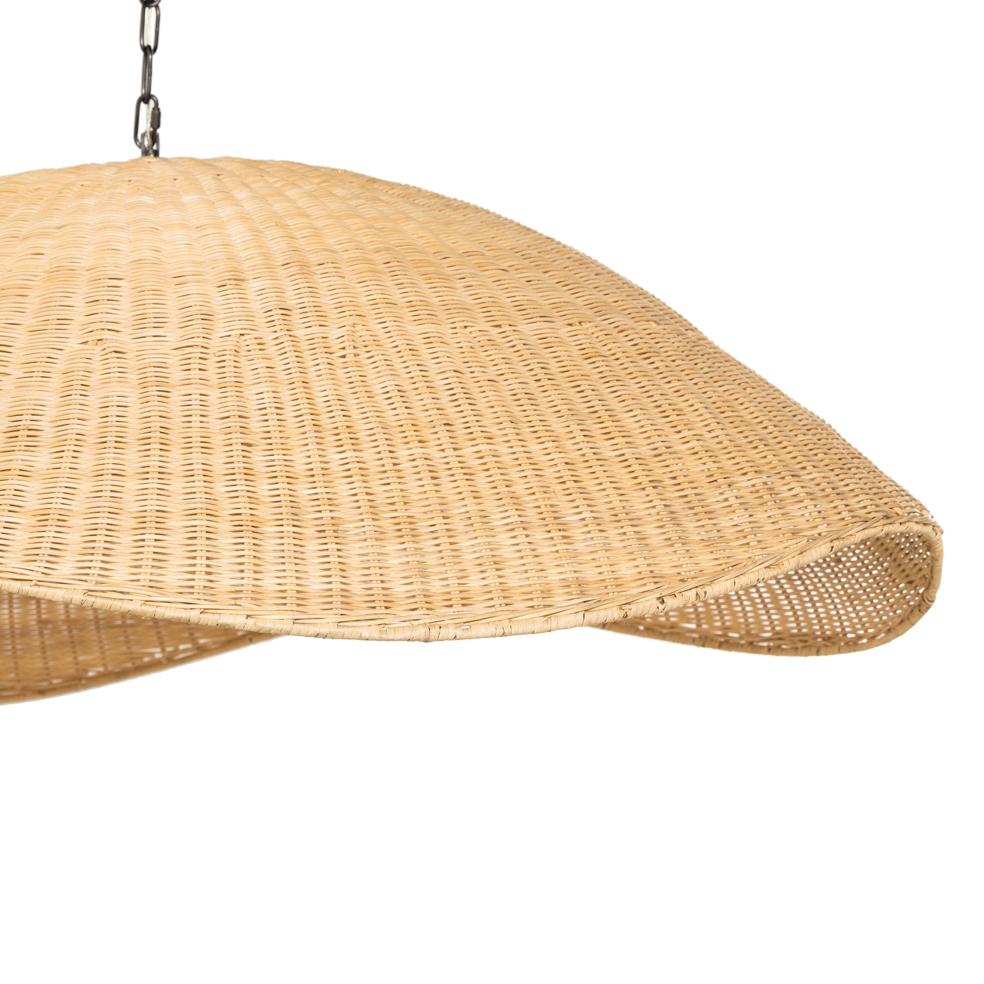 Hazel Rattan Pendant up close