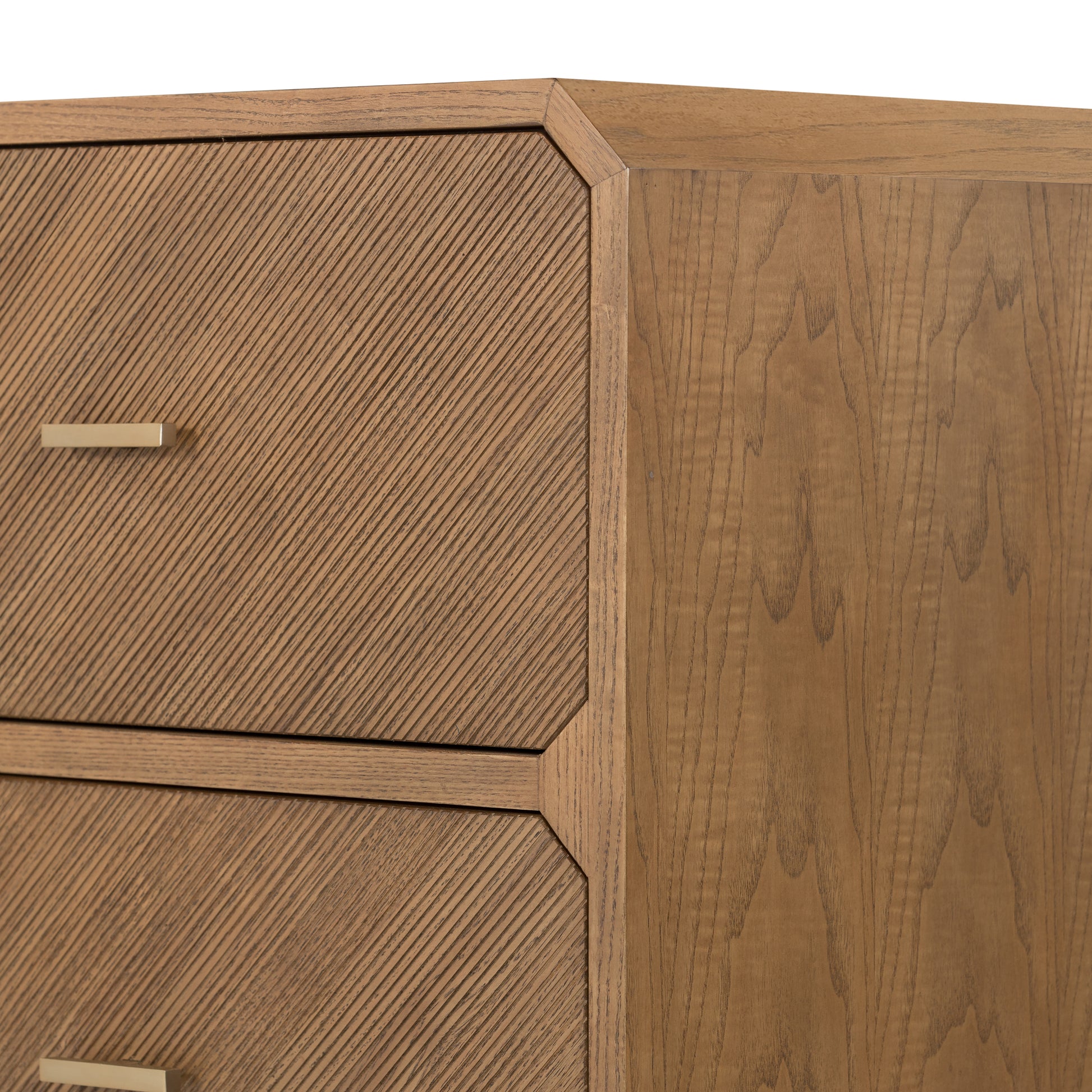 Dawn 6 Drawer Dresser in Natural Ash corner up close