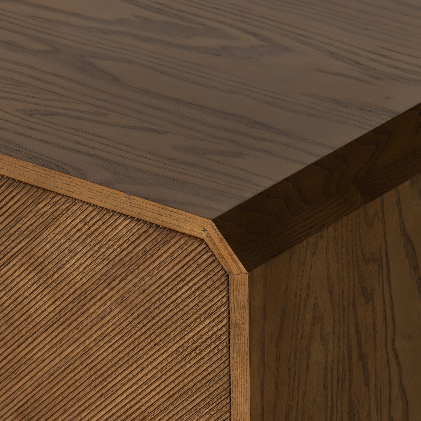 Dawn Media Console in Natural Ash corner