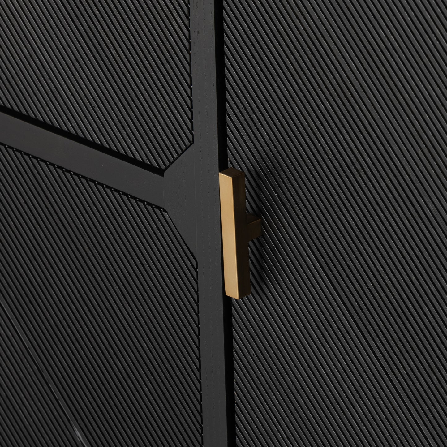 Dawn Media Console in Black ash up close