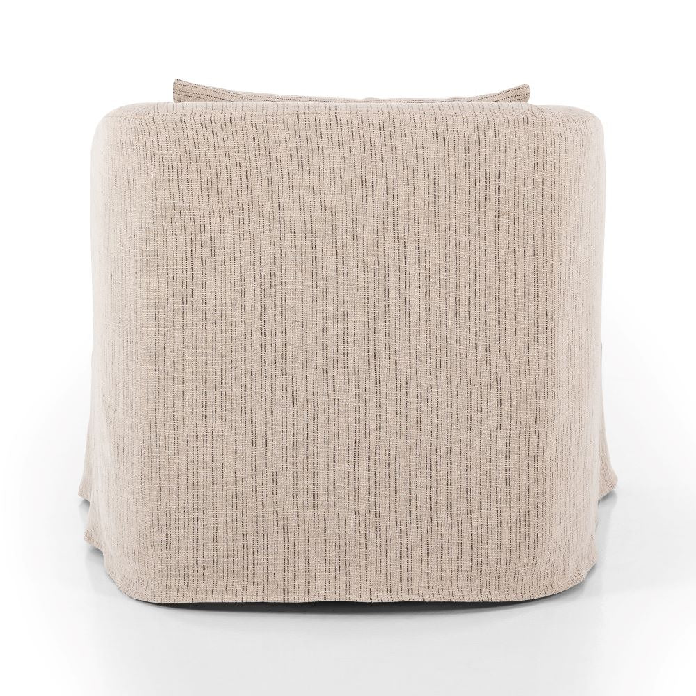 Harris Slipcovered Swivel Chair back of chair