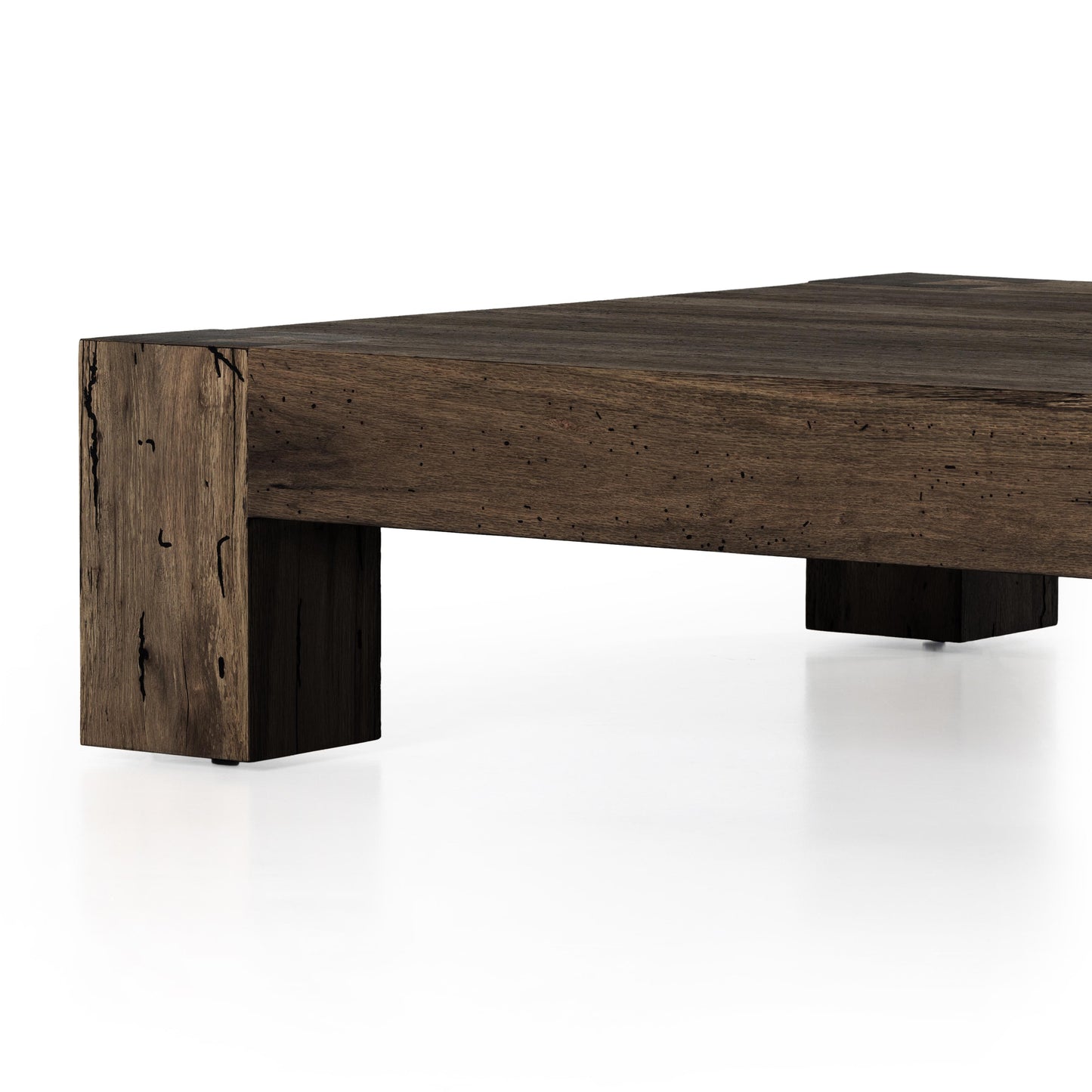 Powell Coffee Table in ebony oak close up of half of the table