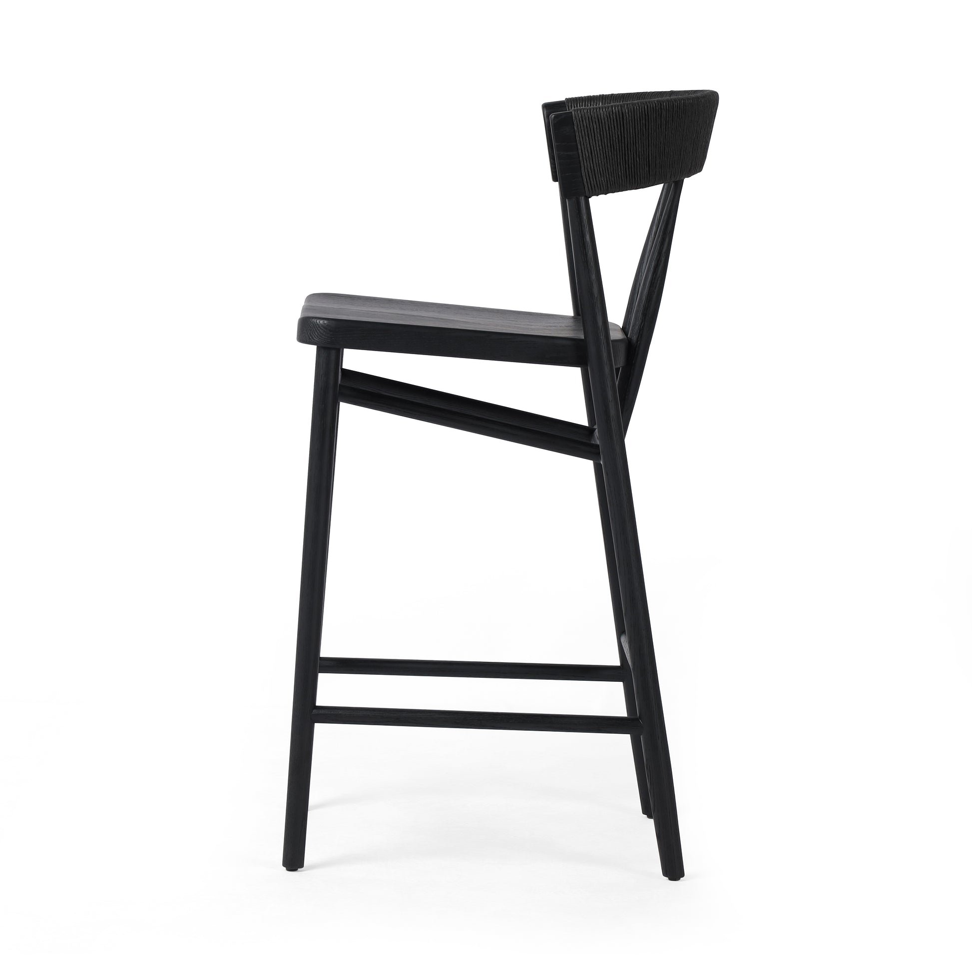Carter Bar Stool in Black Oak side view