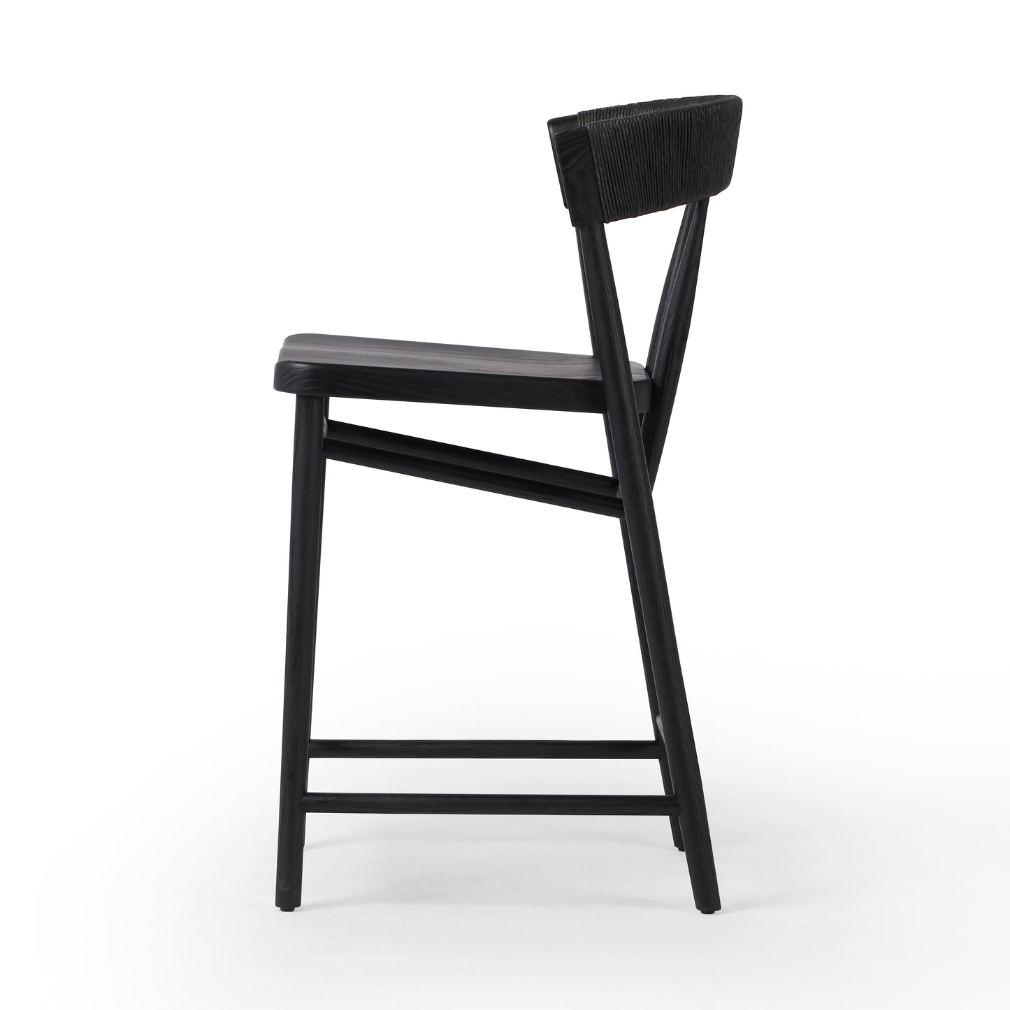 Carter Counter Stool in Black Oak from side