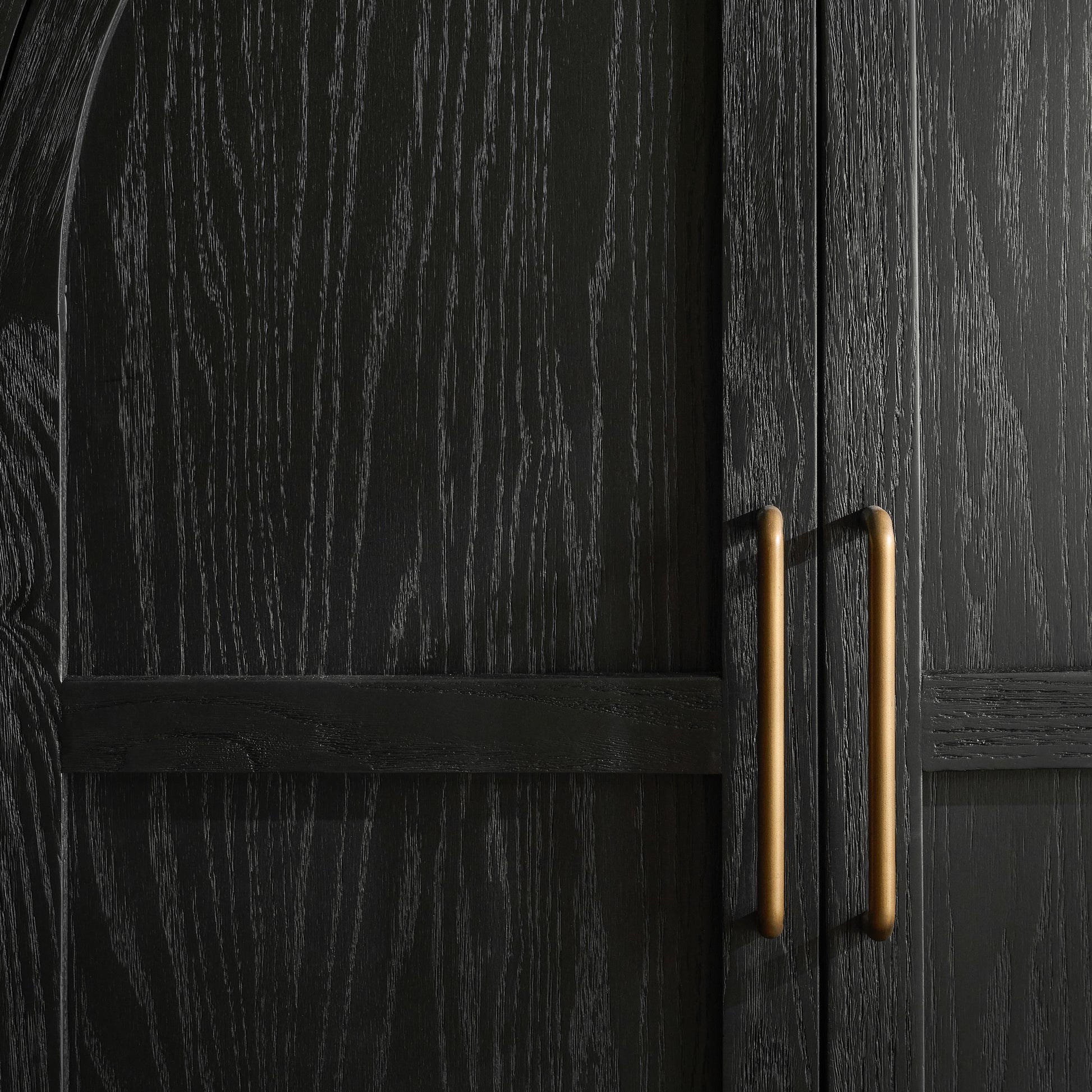 Matte Black Carraway Bar Cabinet close up