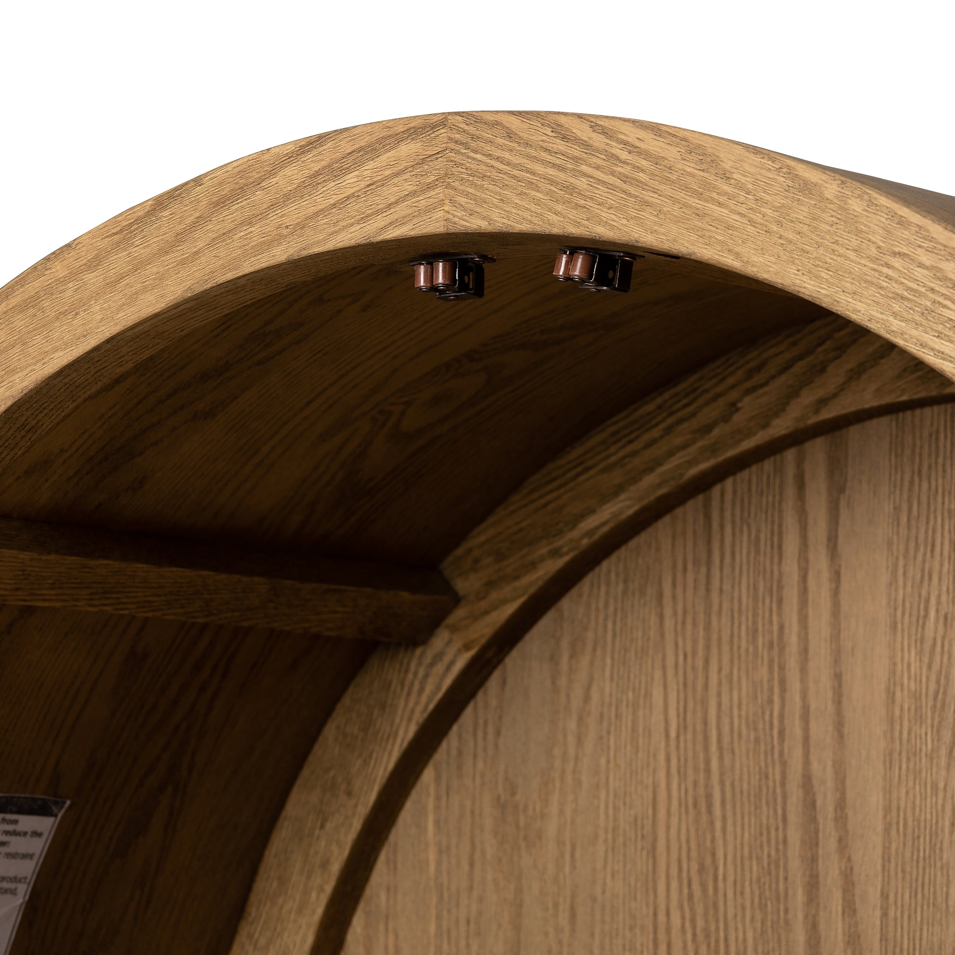 Drifted Oak Carraway Bar Cabinet inside close up