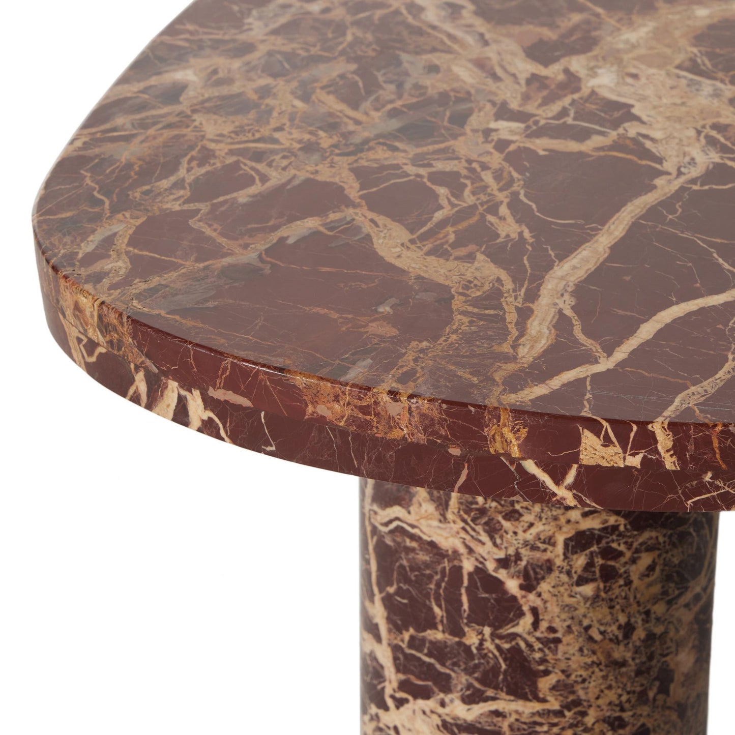 Aurora Marble Nesting Coffee Table in merlot close up