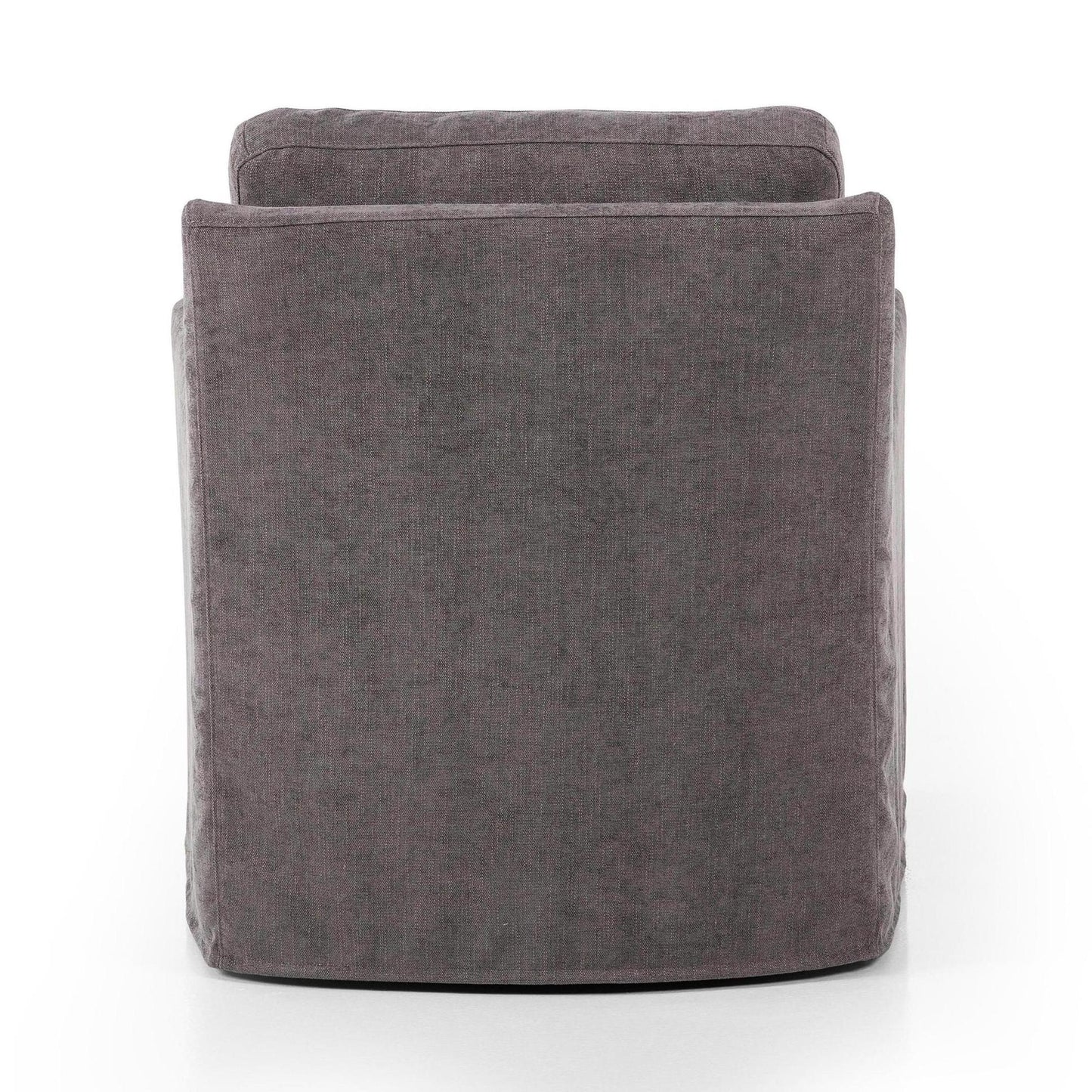 Sabine Slipcover Swivel Chair - smoke - back view