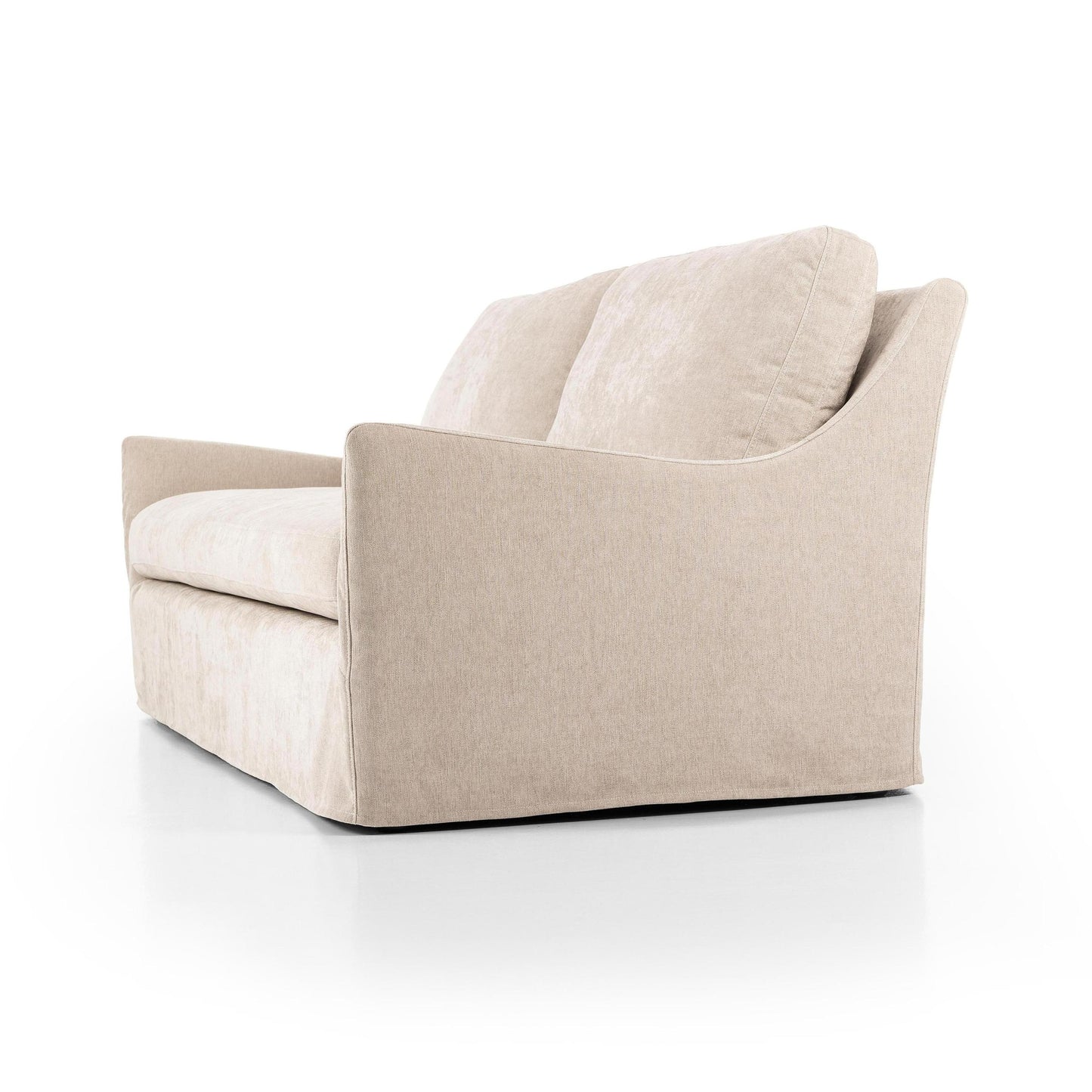Sabine Slipcover Sofa - shell - side view angled