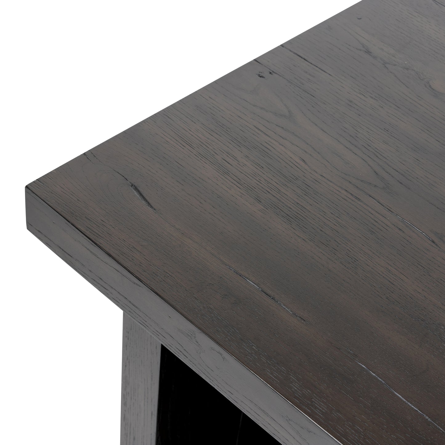 Smoked Black Edison End Table top corner up close