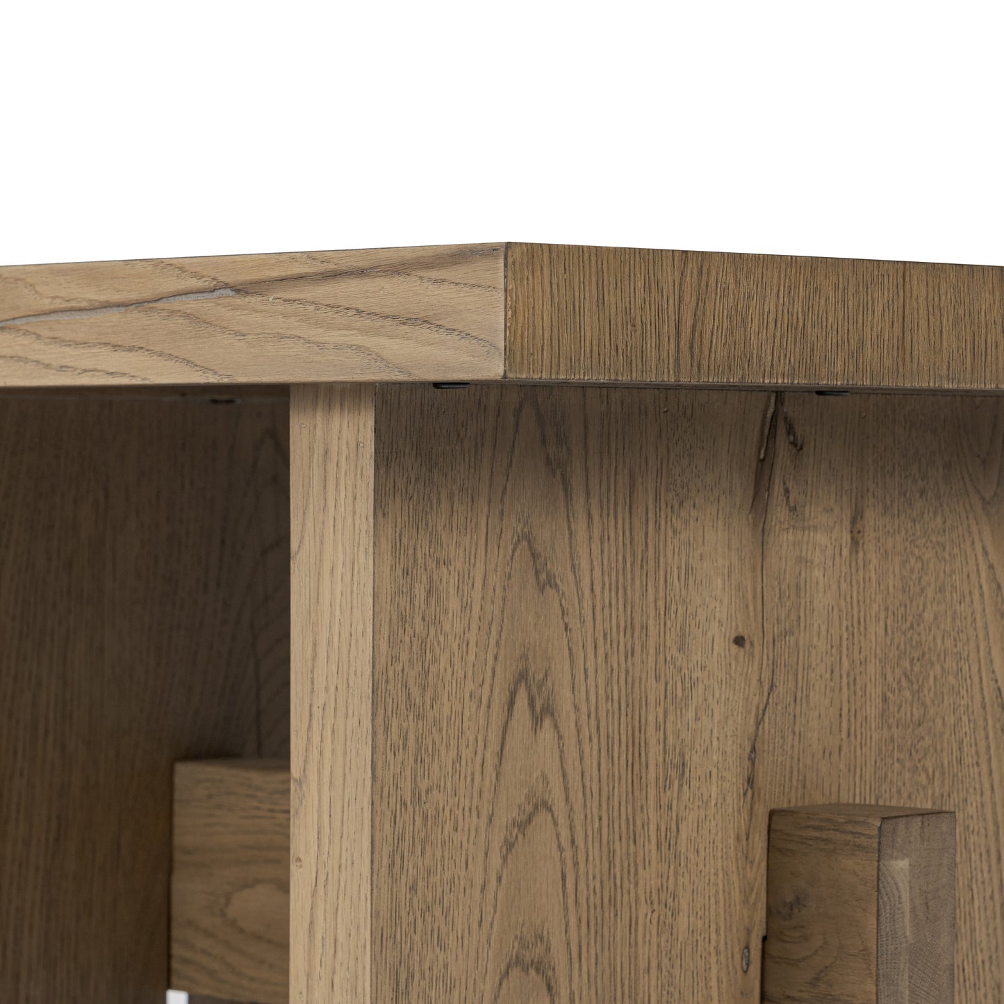 Light Oak Edison End Table corner up close