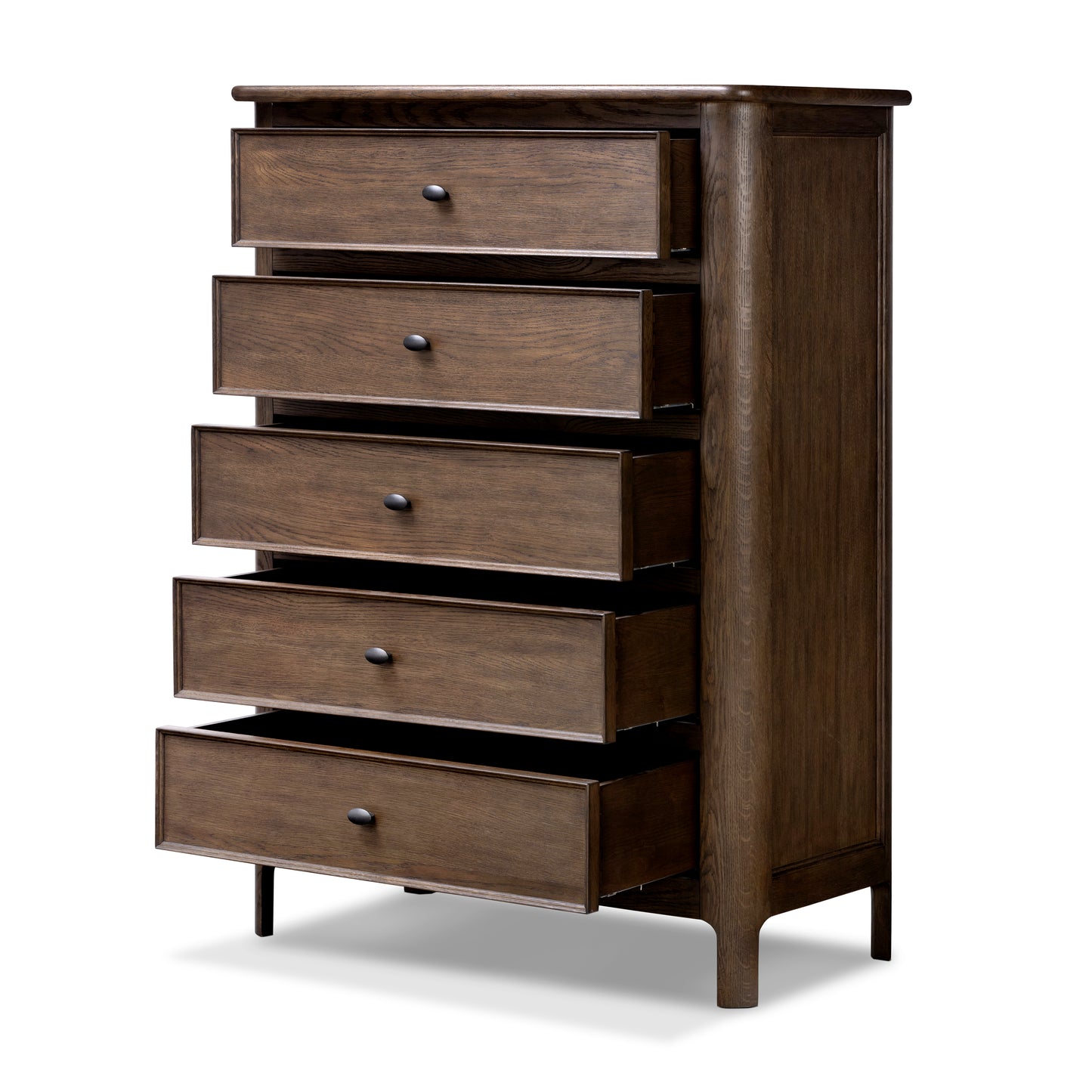 Orville Bedroom 5 Drawer Dresser shown with drawers open