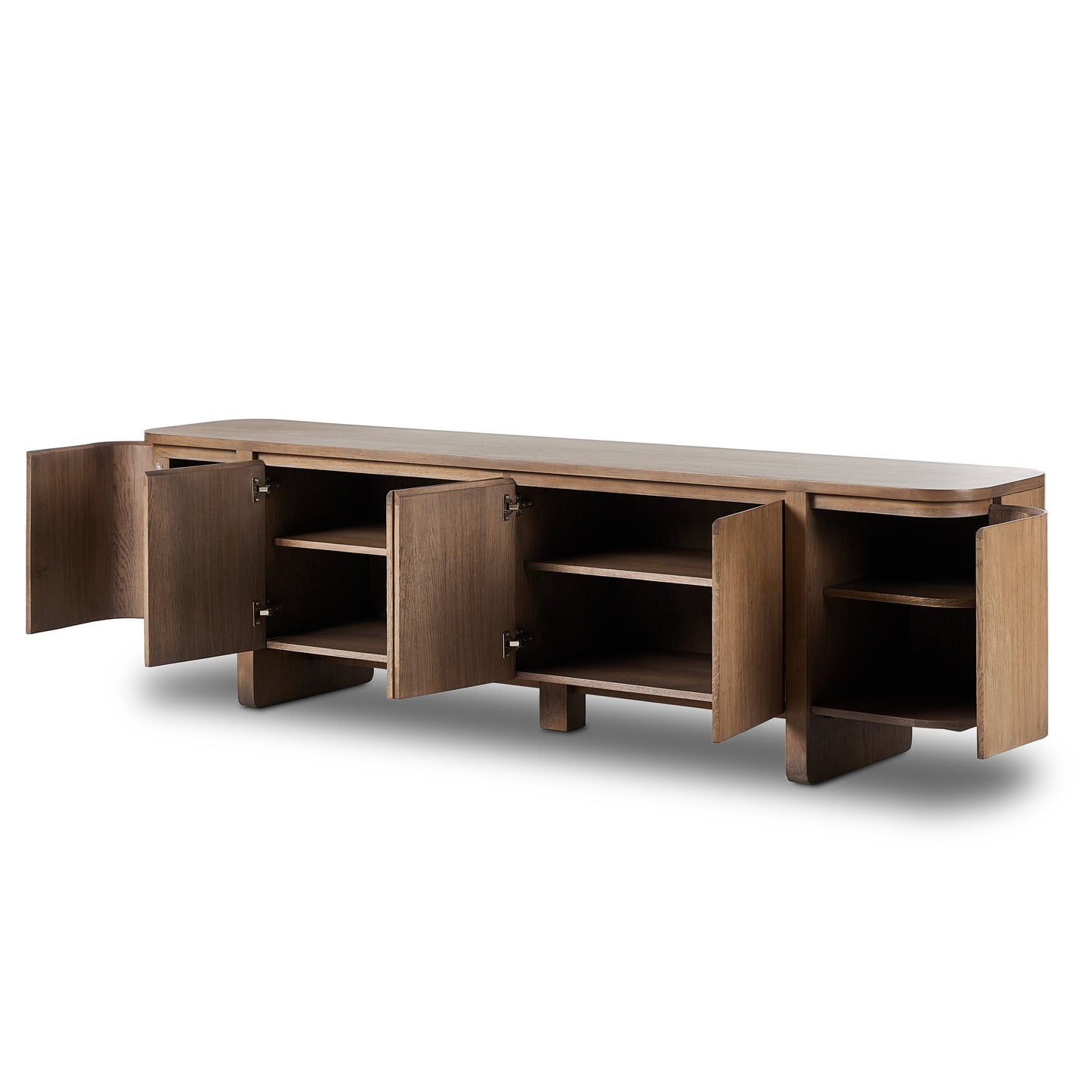 Woods Media Console shown with doors open