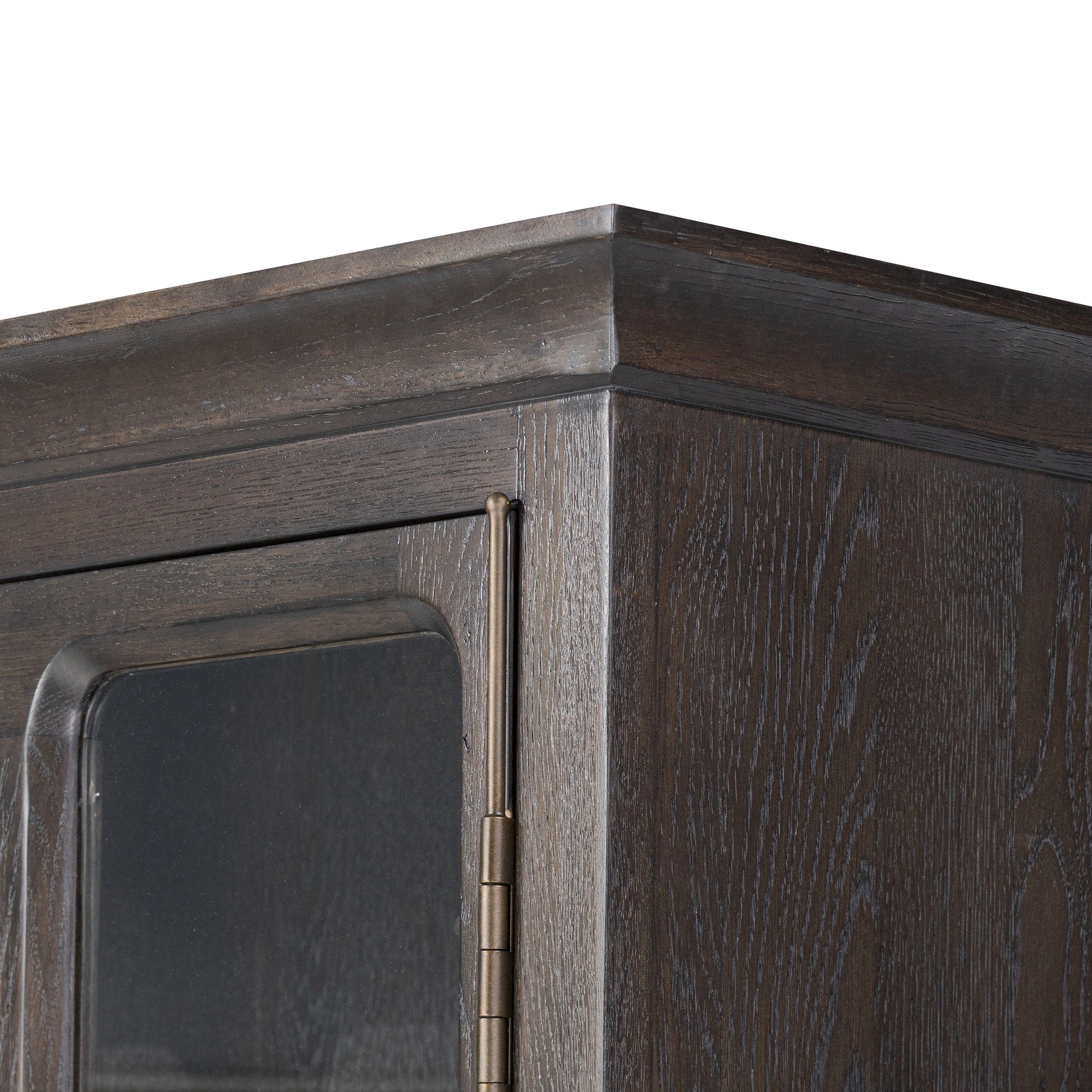 Smoked black Potter Cabinet corner front up close