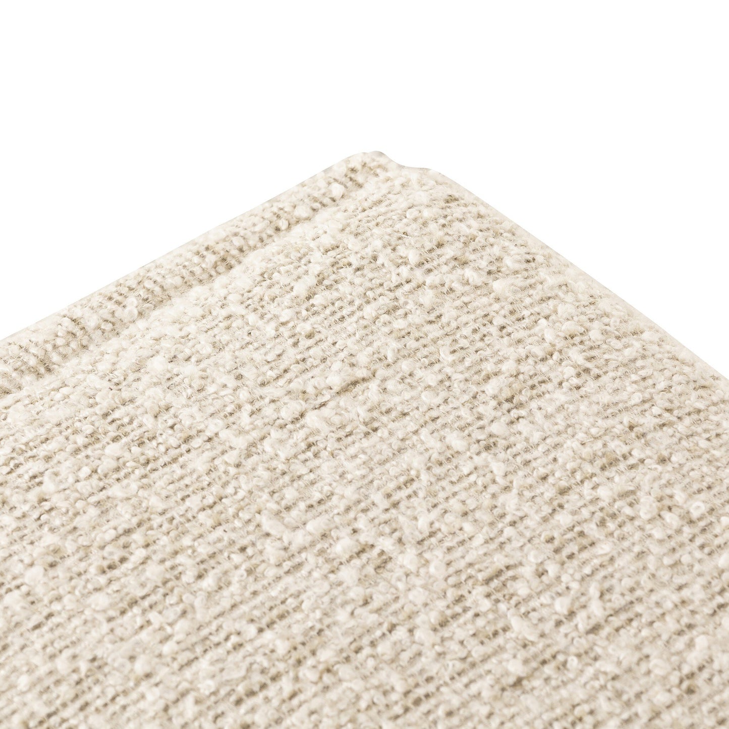 Gina Boucle Ottoman corner up close