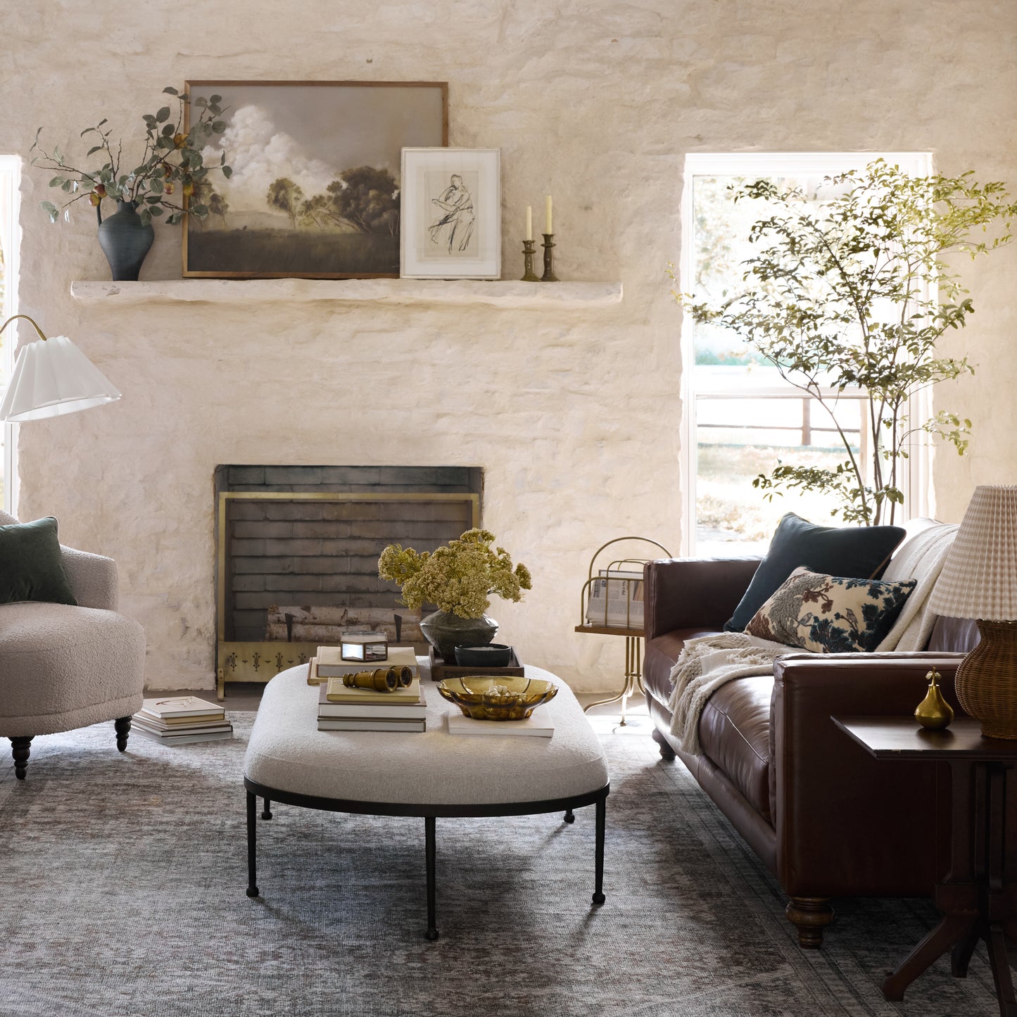 Bailey Cocktail Ottoman in a room