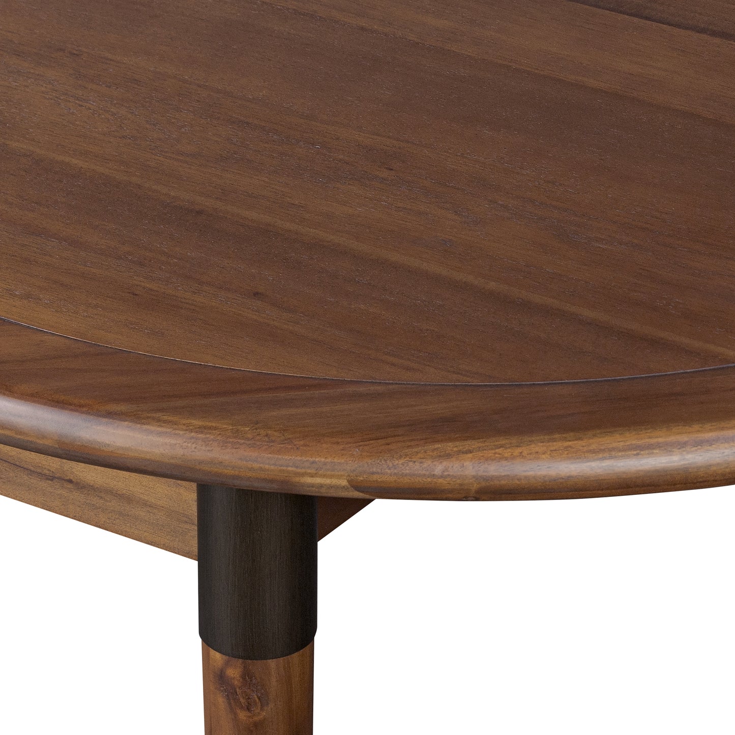 Piper Oval Extension Dining Table tabletop edge up close