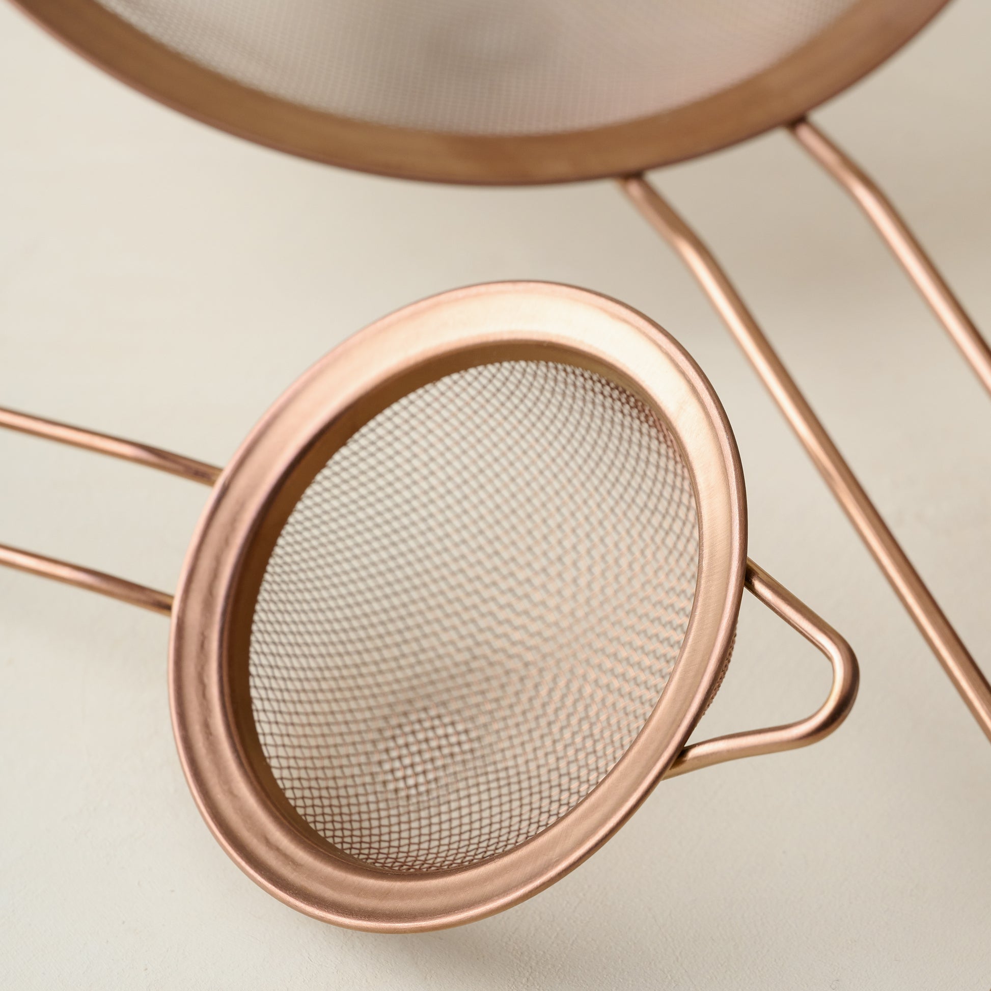 Copper Sieves Set of 3 close up smallest size